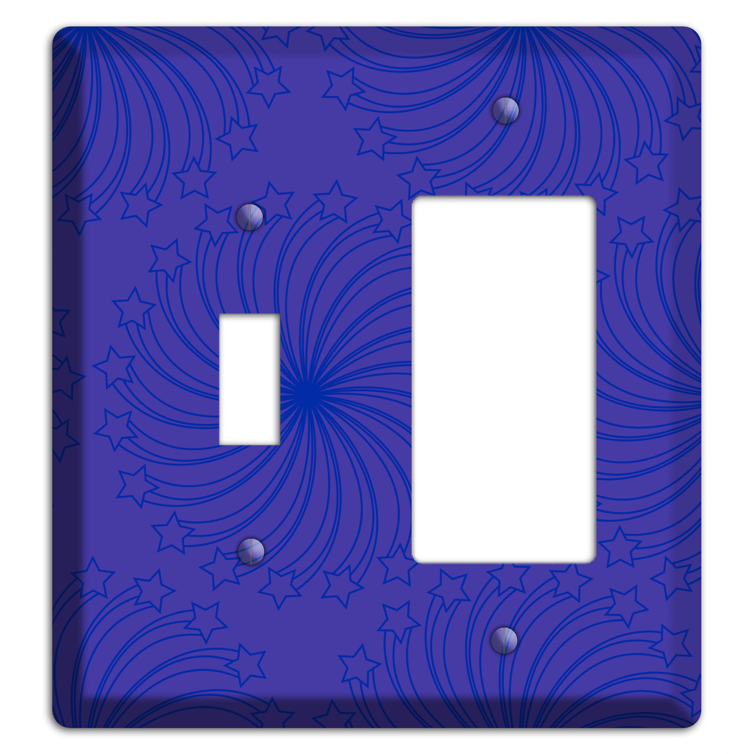 Multi Purple Star Swirl Toggle / Rocker Wallplate