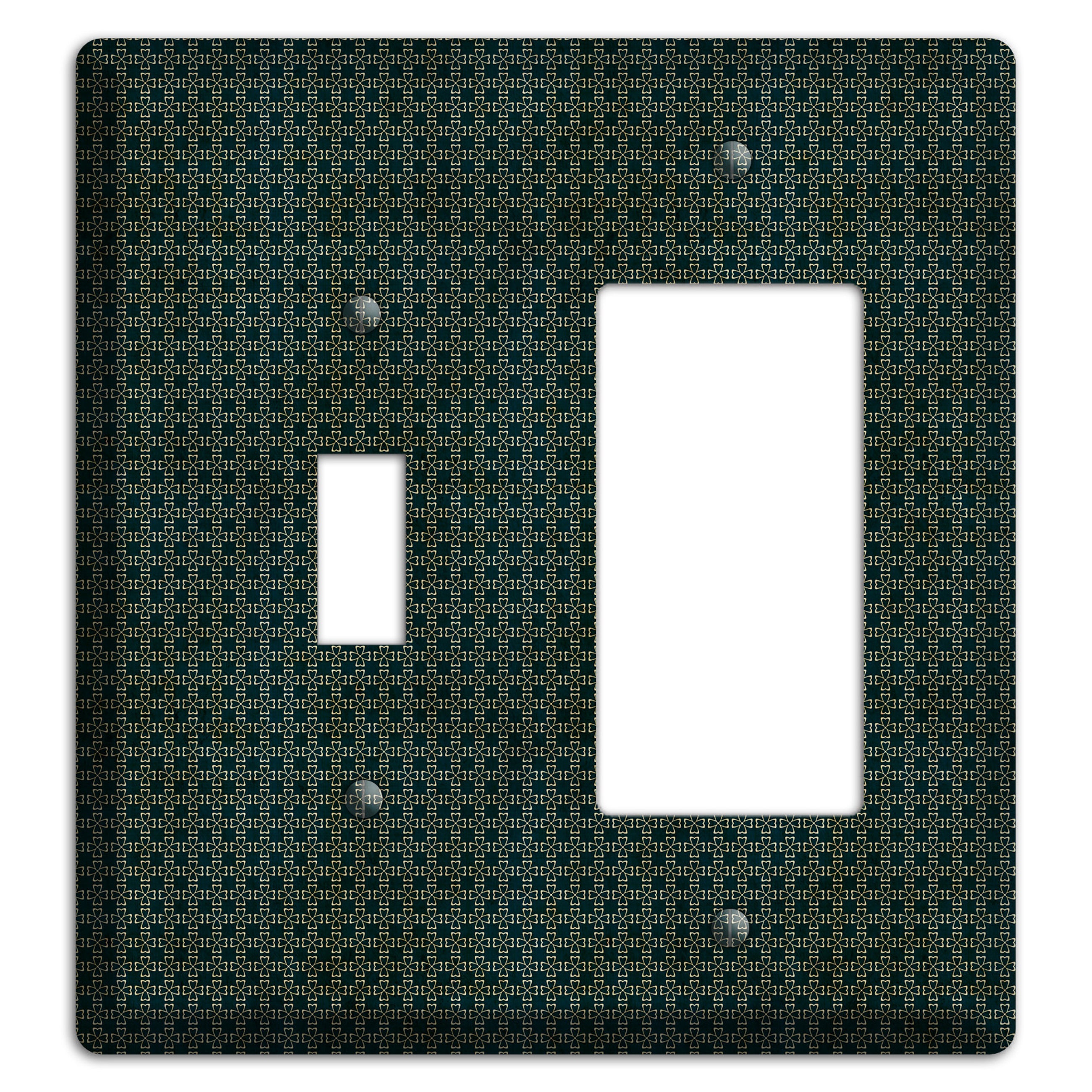 Dark Green Grunge Tiny Arabesque Toggle / Rocker Wallplate
