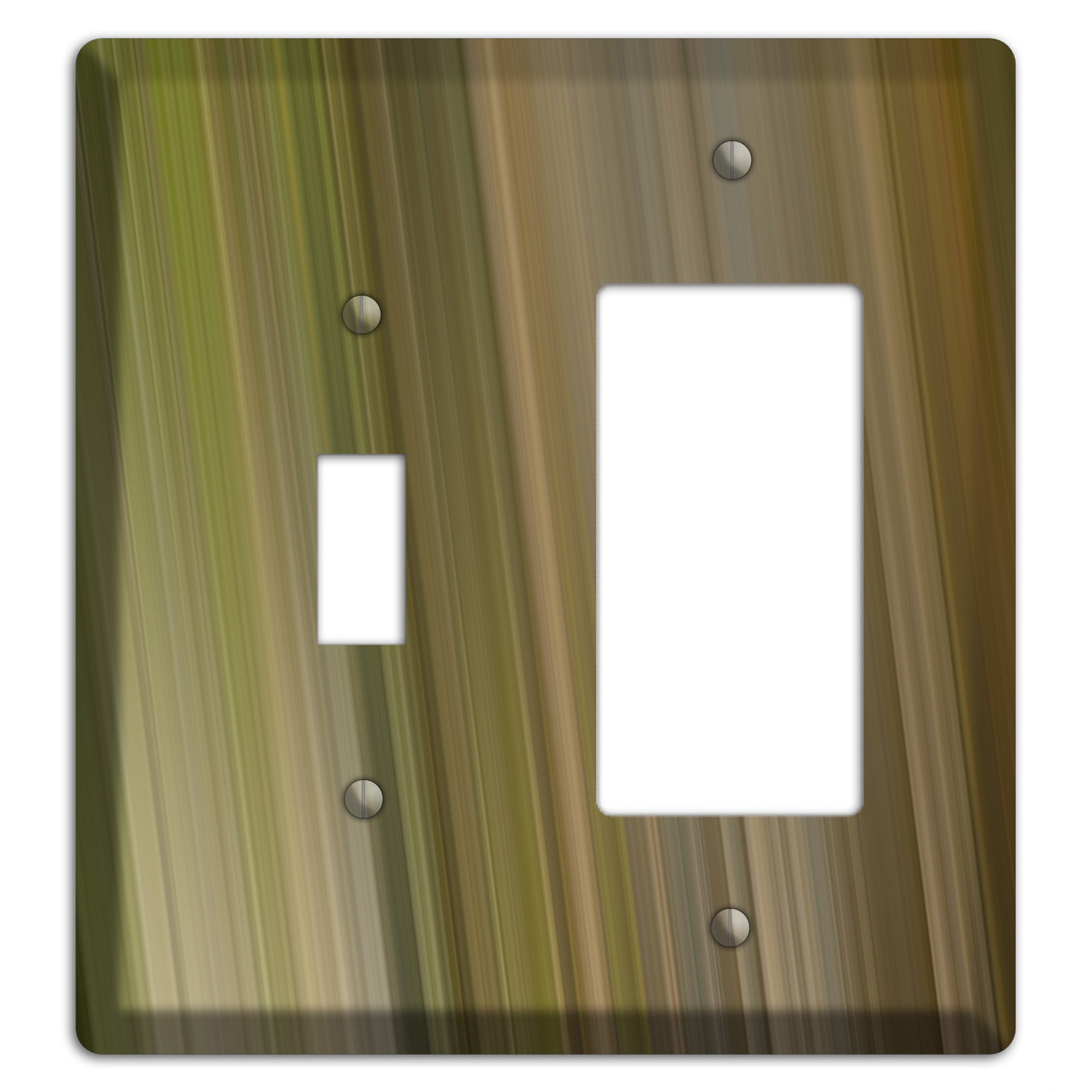 Olive and Brown Ray of Light Toggle / Rocker Wallplate