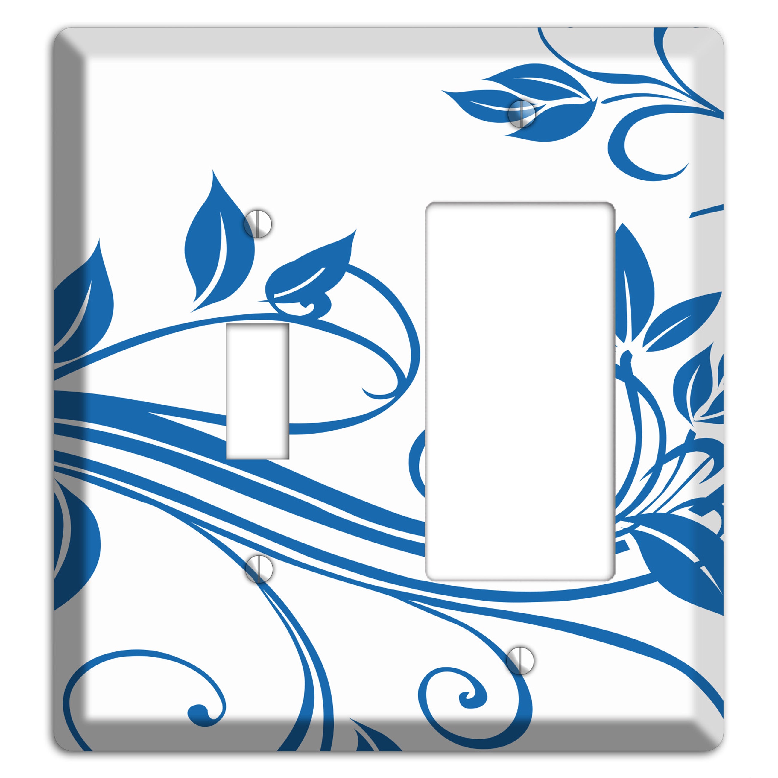Black and White Sprig Toggle / Rocker Wallplate