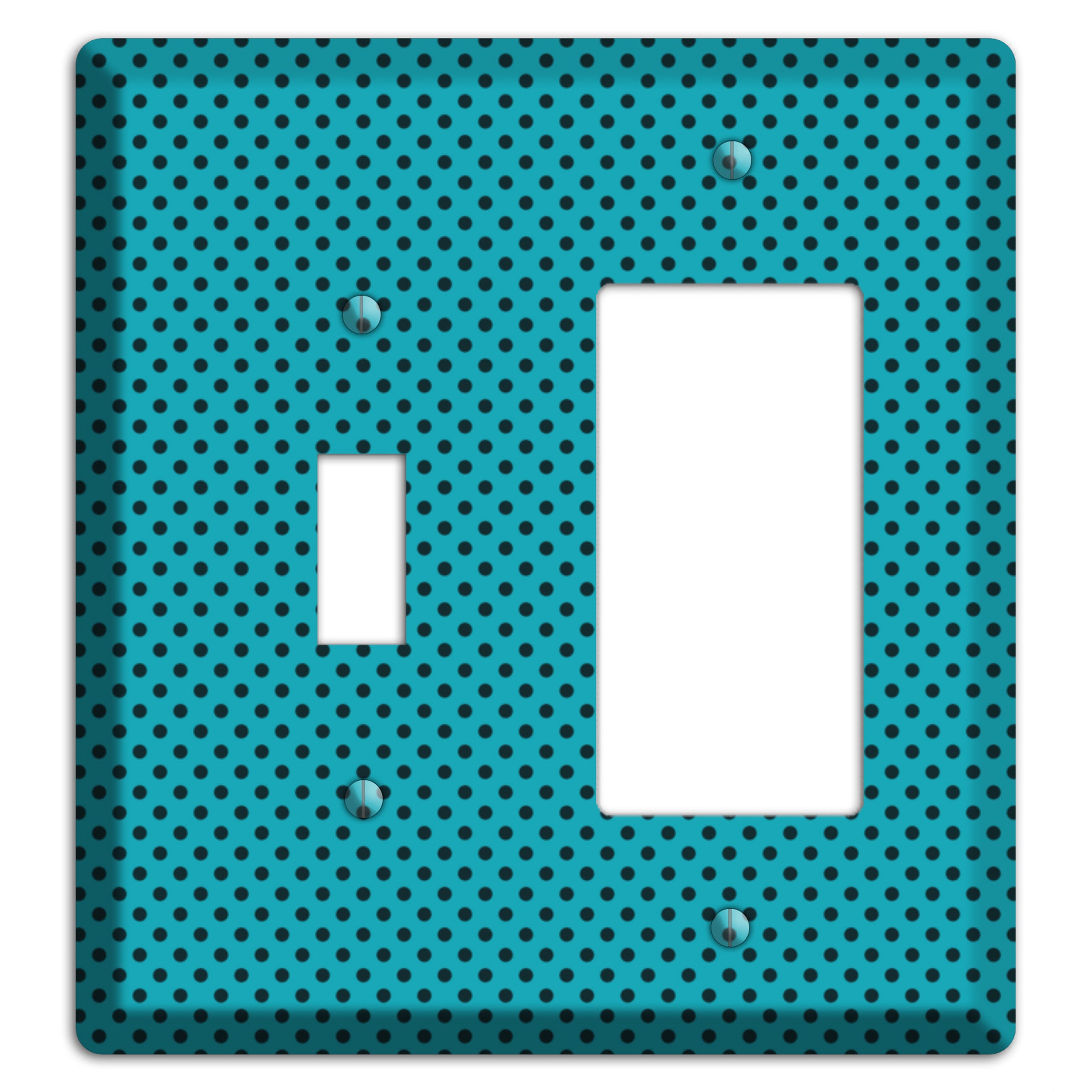 Turquoise with Polka Dots Toggle / Rocker Wallplate