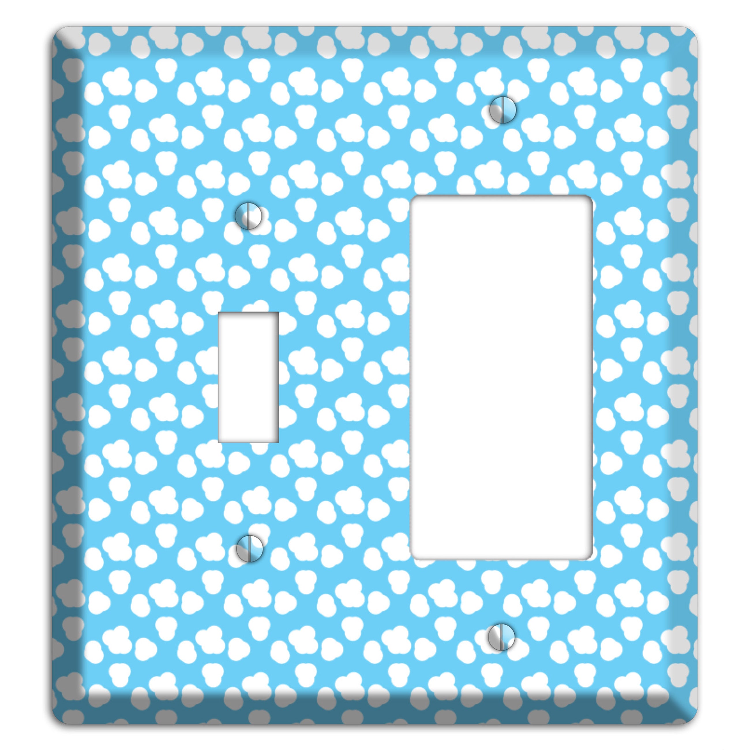Blue Small Clouds Toggle / Rocker Wallplate