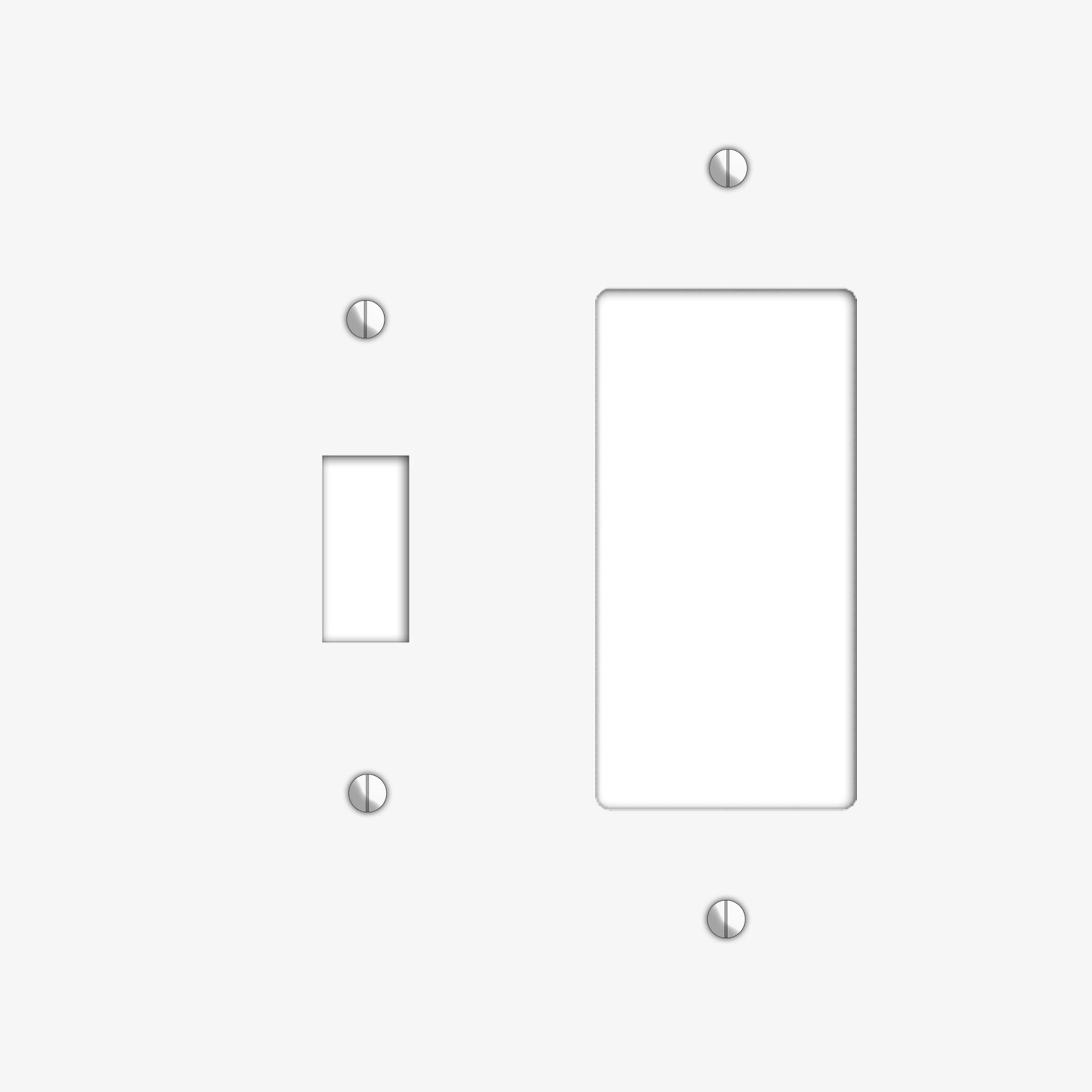 Oversized Discontinued White Metal Toggle / Rocker Wallplate