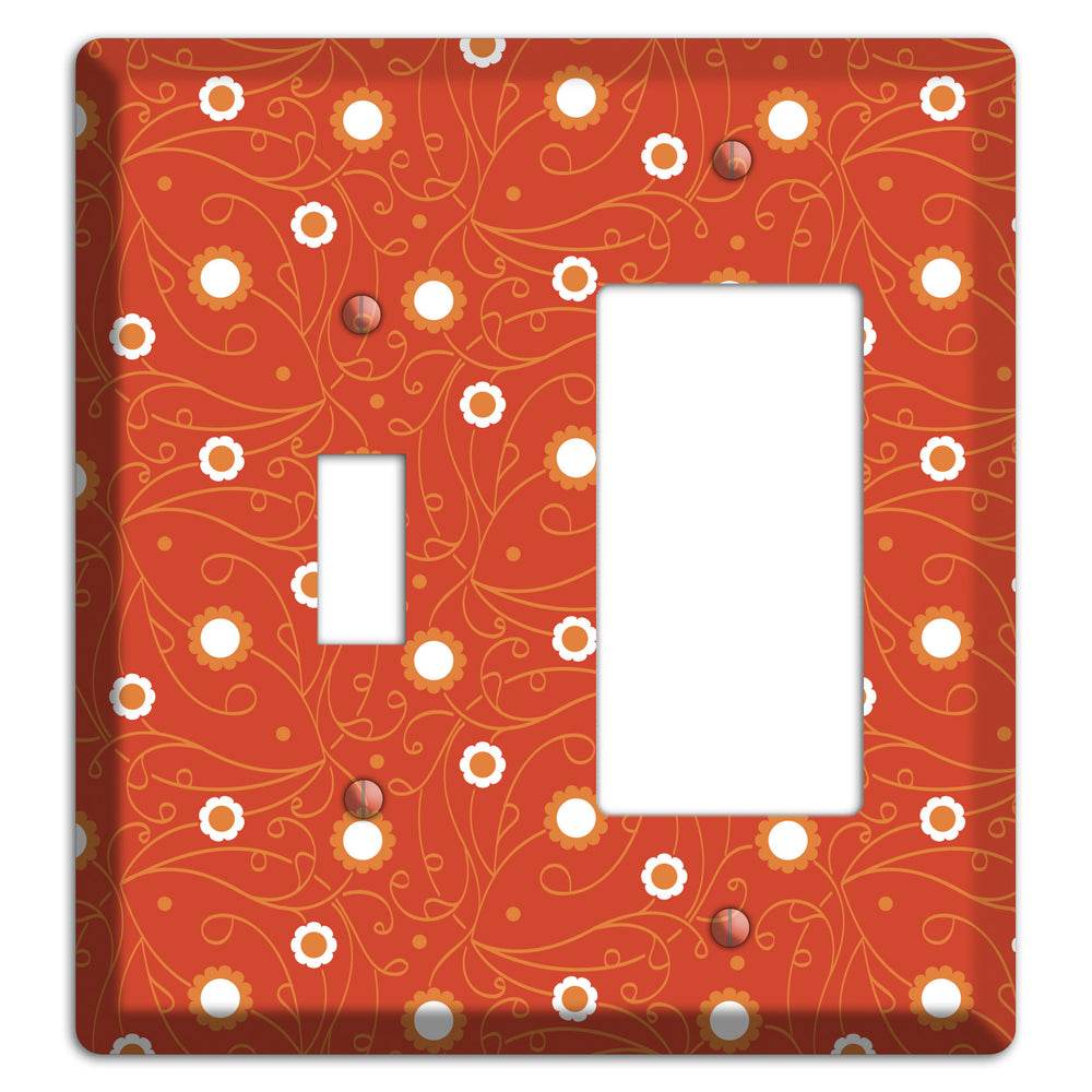 Red Vine Floral Toggle / Rocker Wallplate