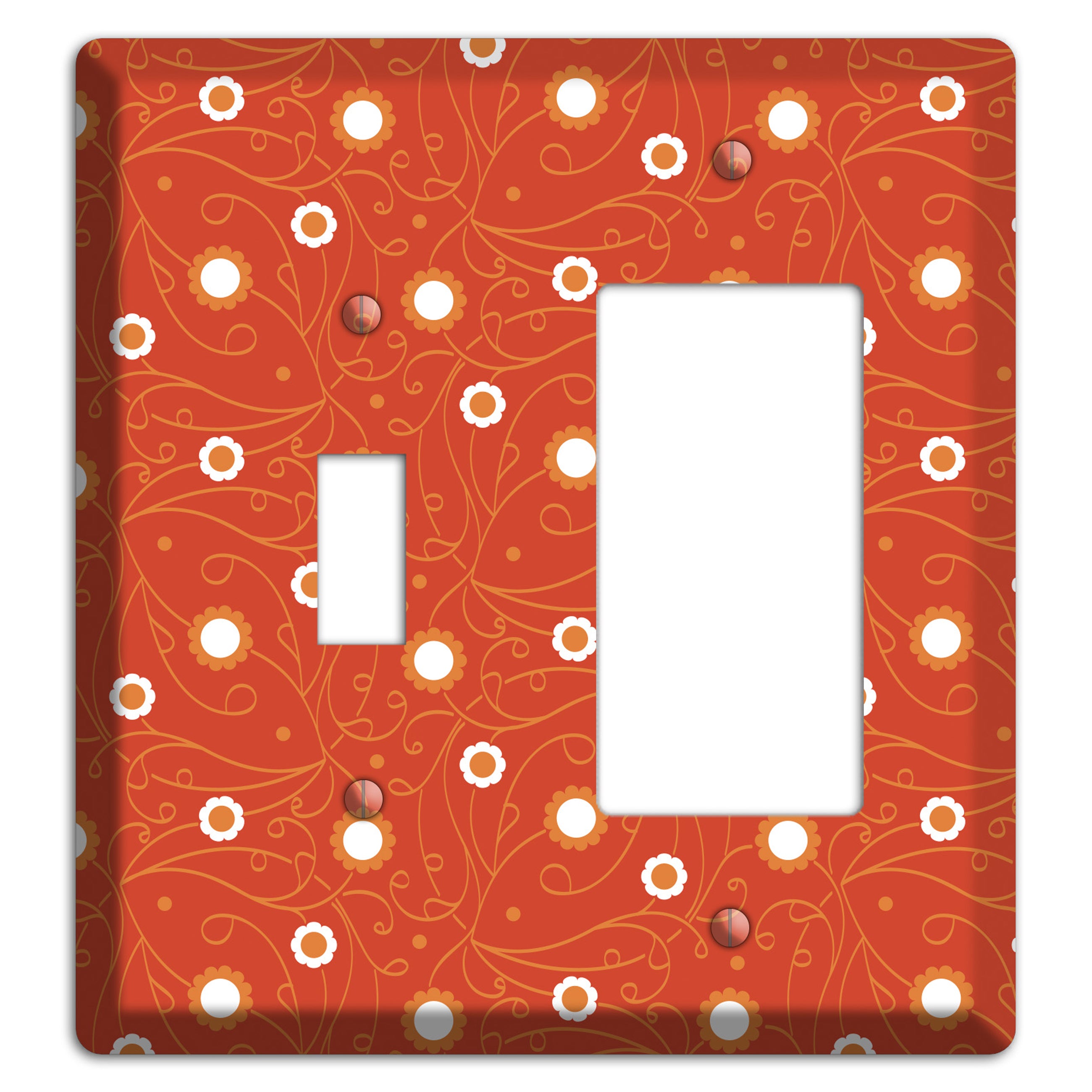 Red Vine Floral Toggle / Rocker Wallplate
