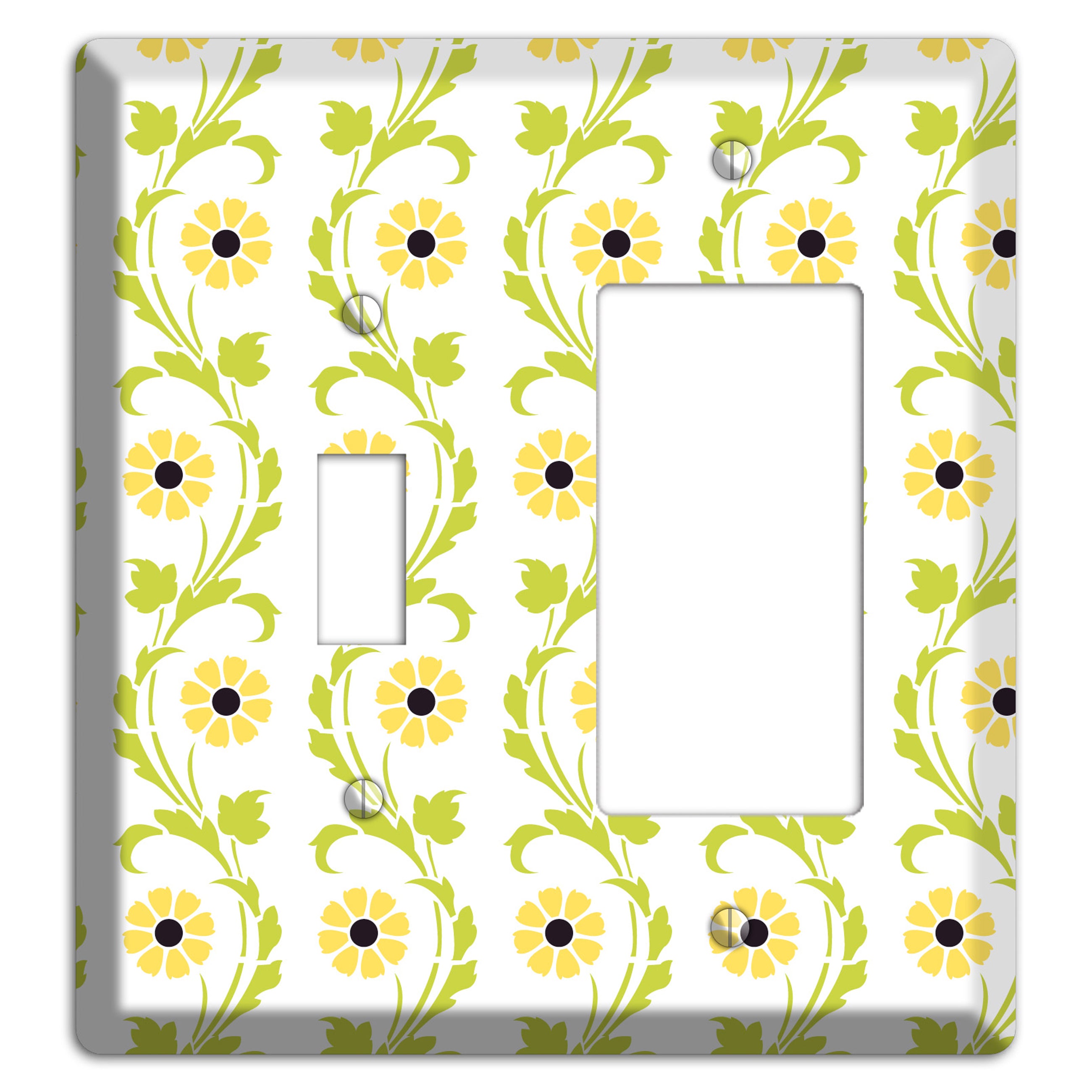 Green Vine Floral Toggle / Rocker Wallplate