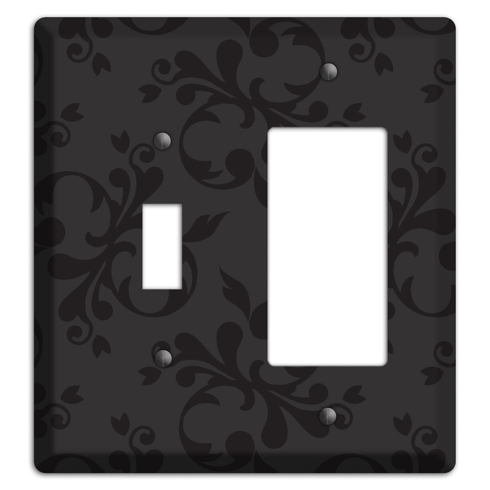 Black Victorian Toile Toggle / Rocker Wallplate