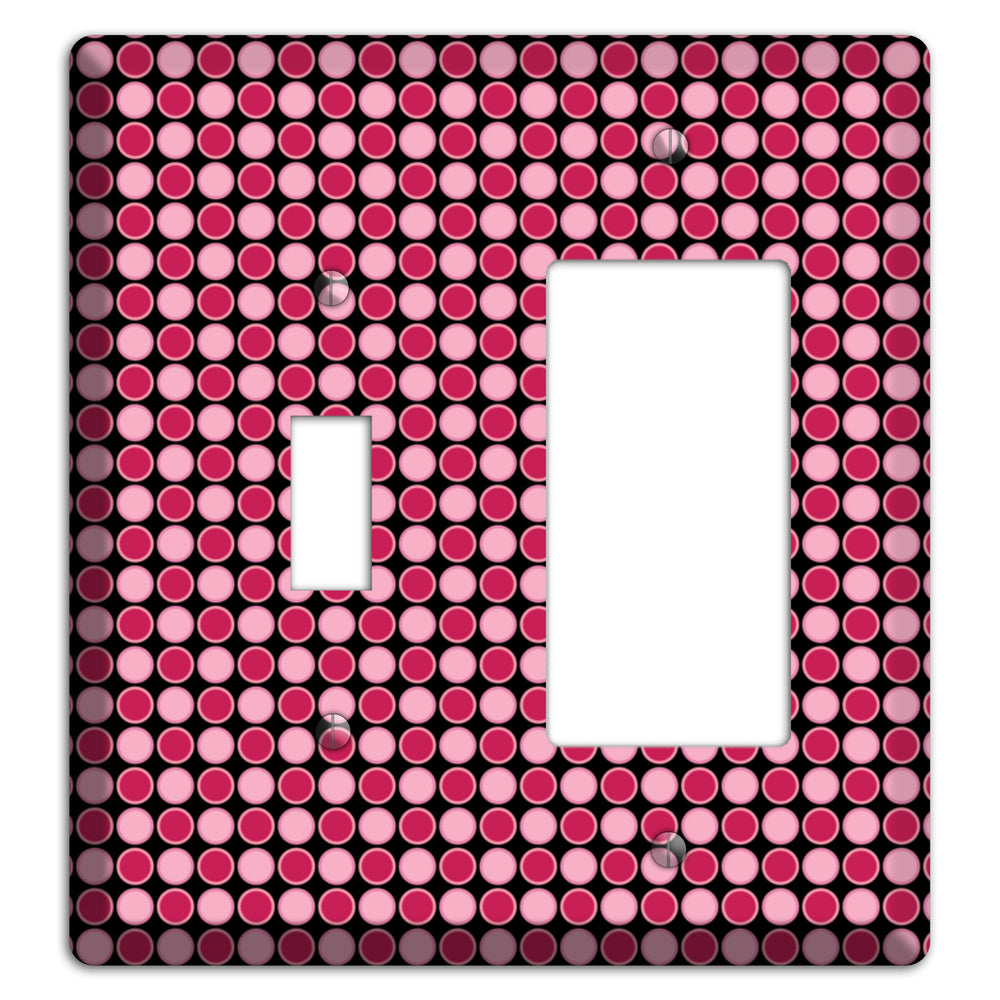 Fuschia and Pink Tiled Dots Toggle / Rocker Wallplate