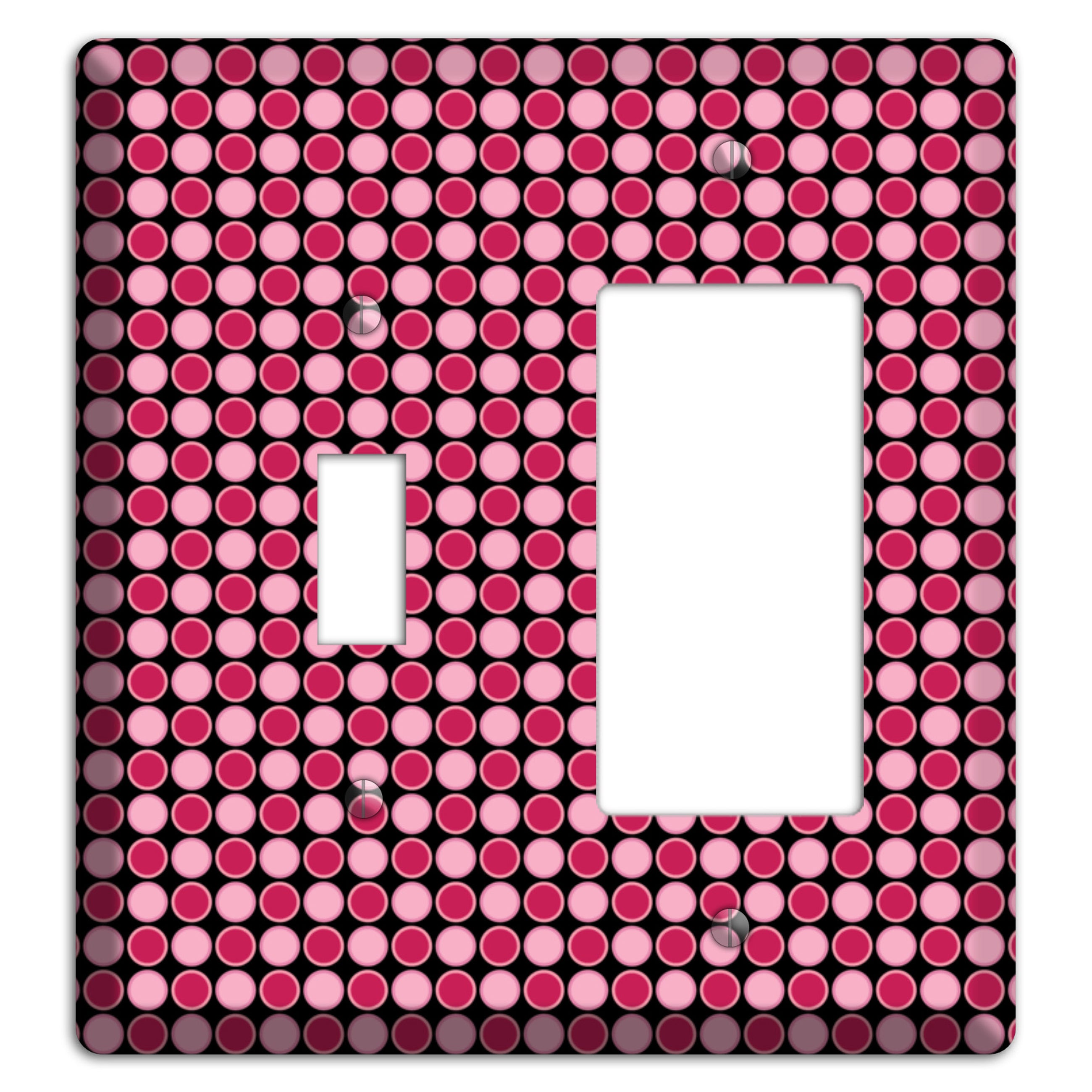 Fuschia and Pink Tiled Dots Toggle / Rocker Wallplate