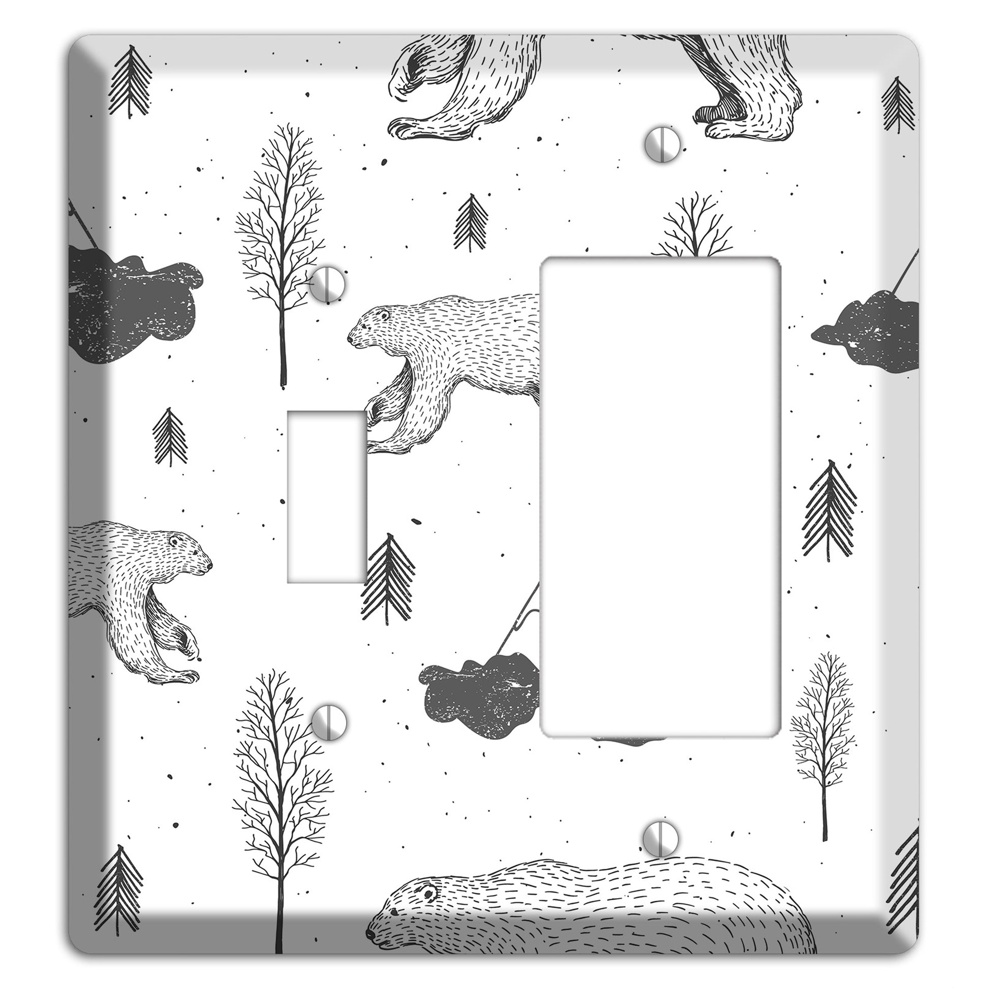 Wildlife Bear Toggle / Rocker Wallplate