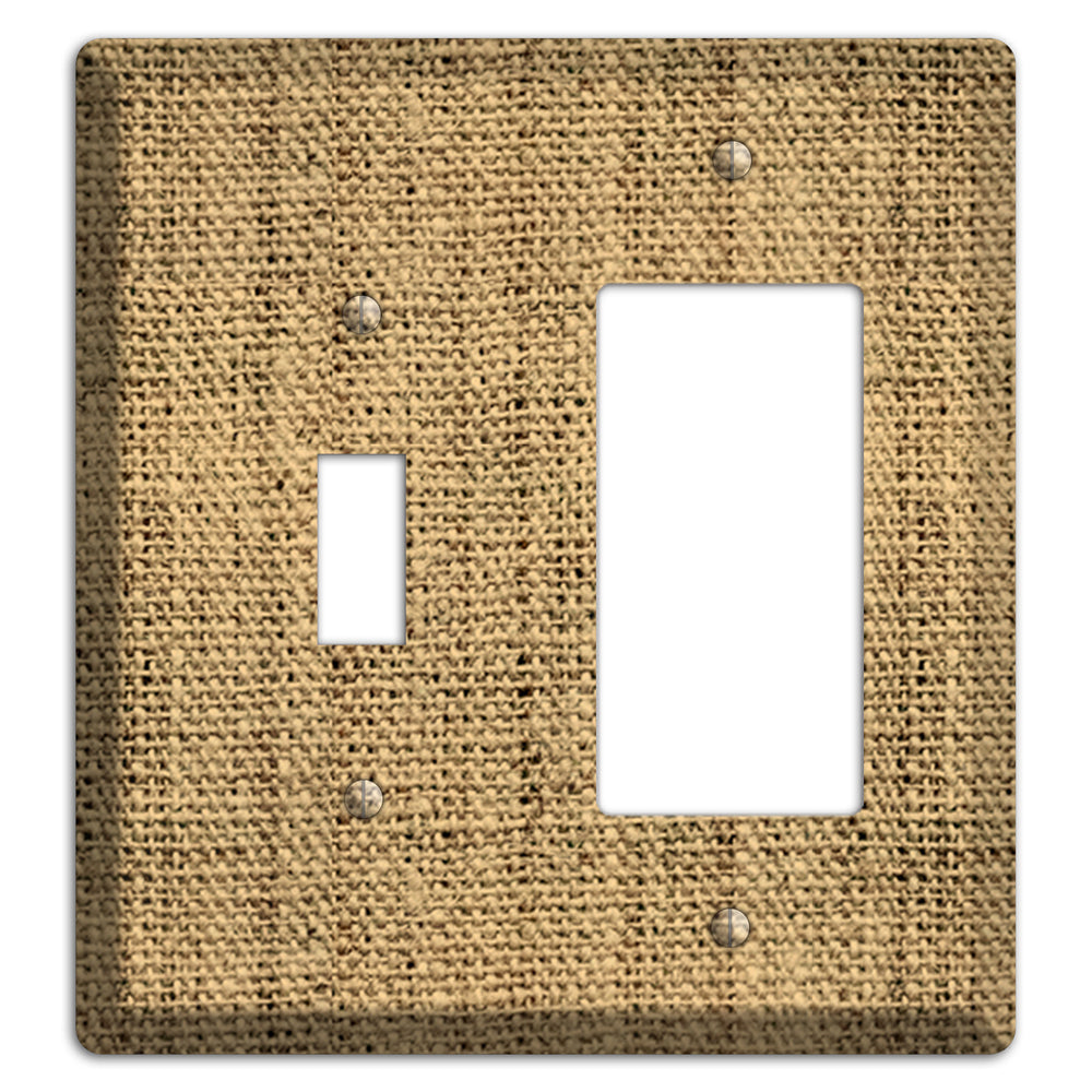 Teak Burlap Toggle / Rocker Wallplate