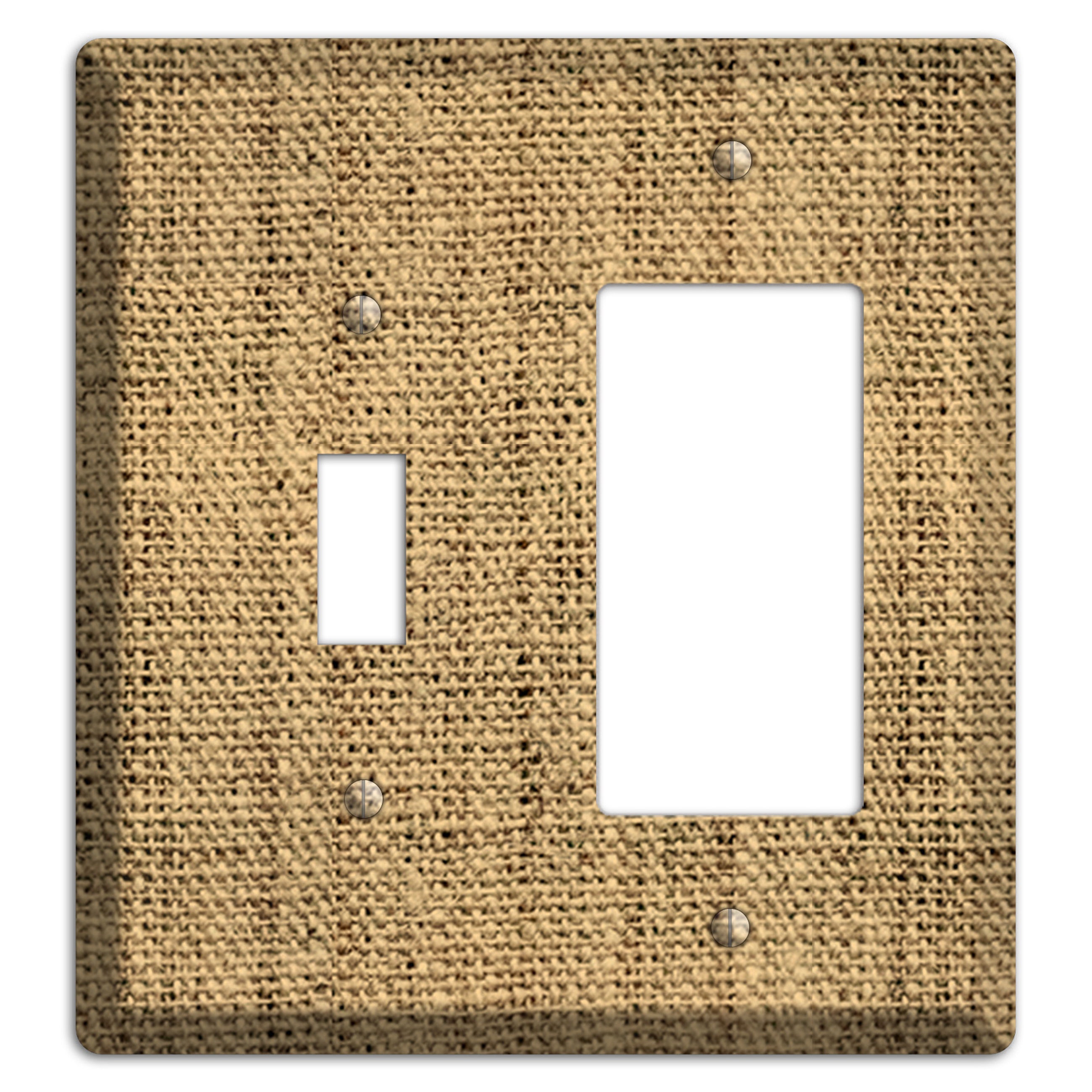 Teak Burlap Toggle / Rocker Wallplate