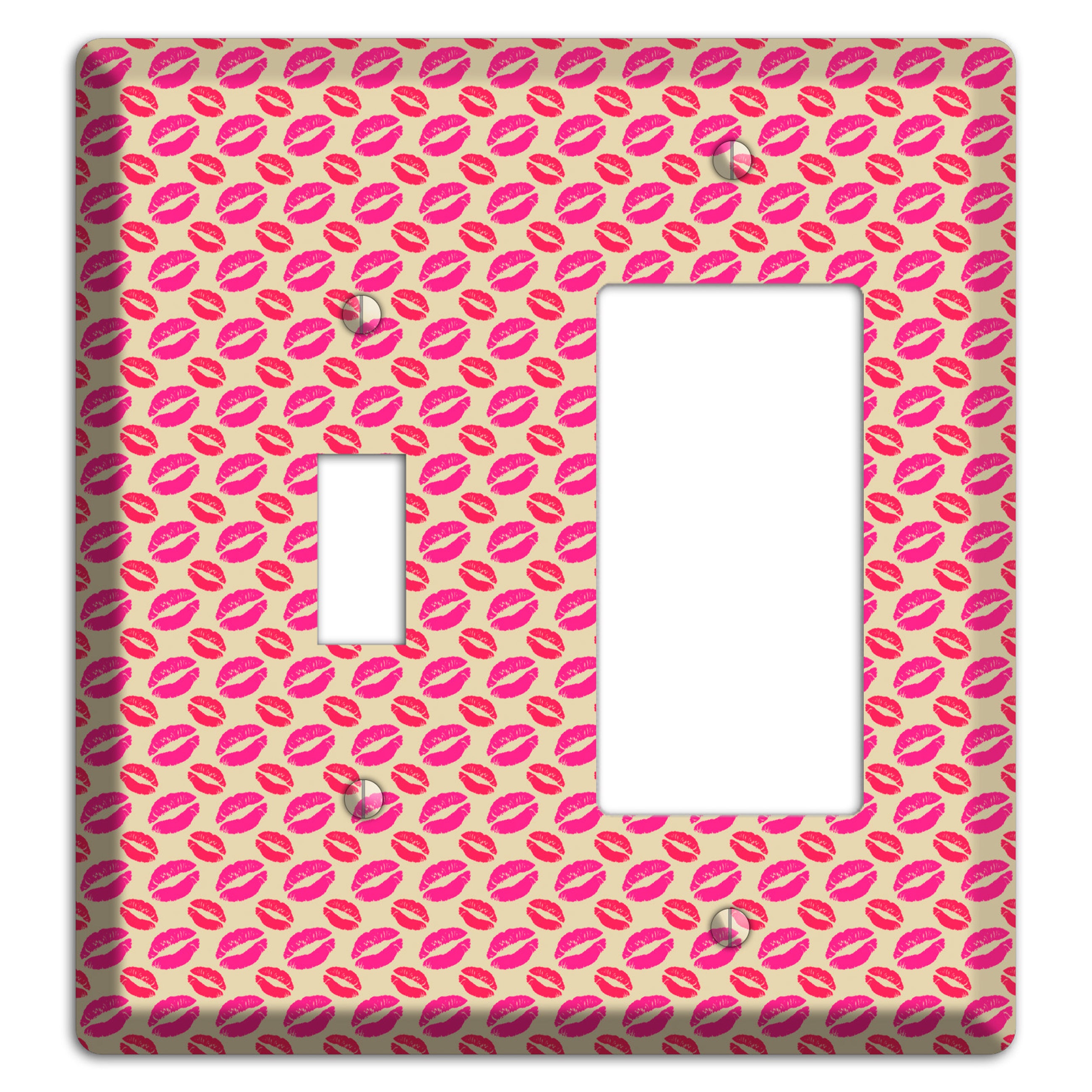 Pink and Red Kisses Toggle / Rocker Wallplate
