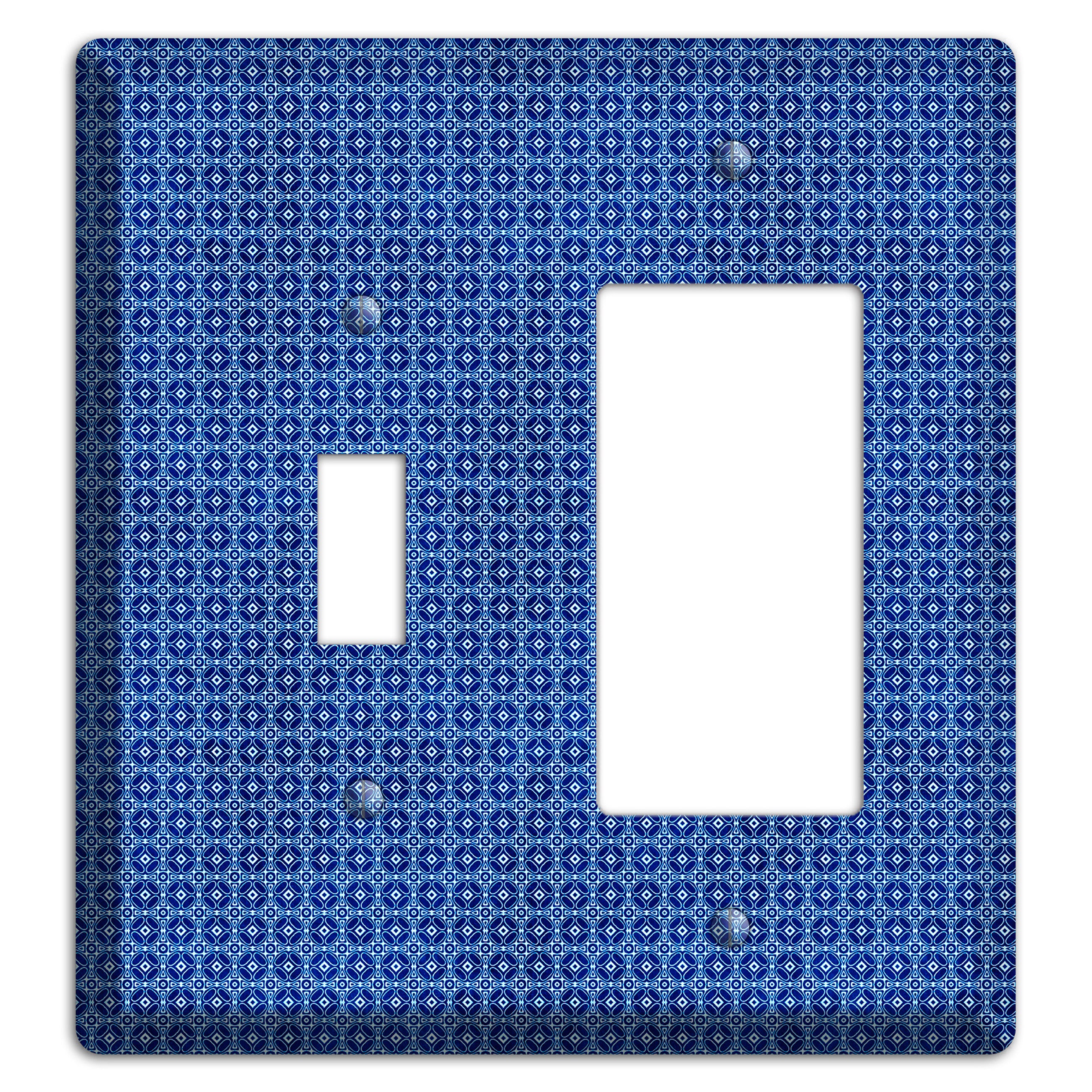 Multi Blue Arabesque Toggle / Rocker Wallplate