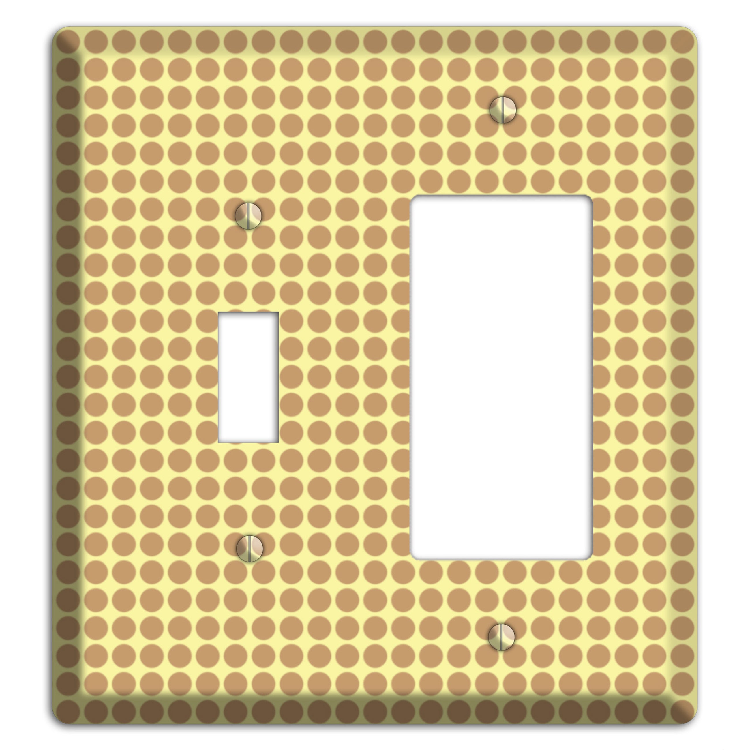 Yellow with Light Brown Tiled Small Dots Toggle / Rocker Wallplate