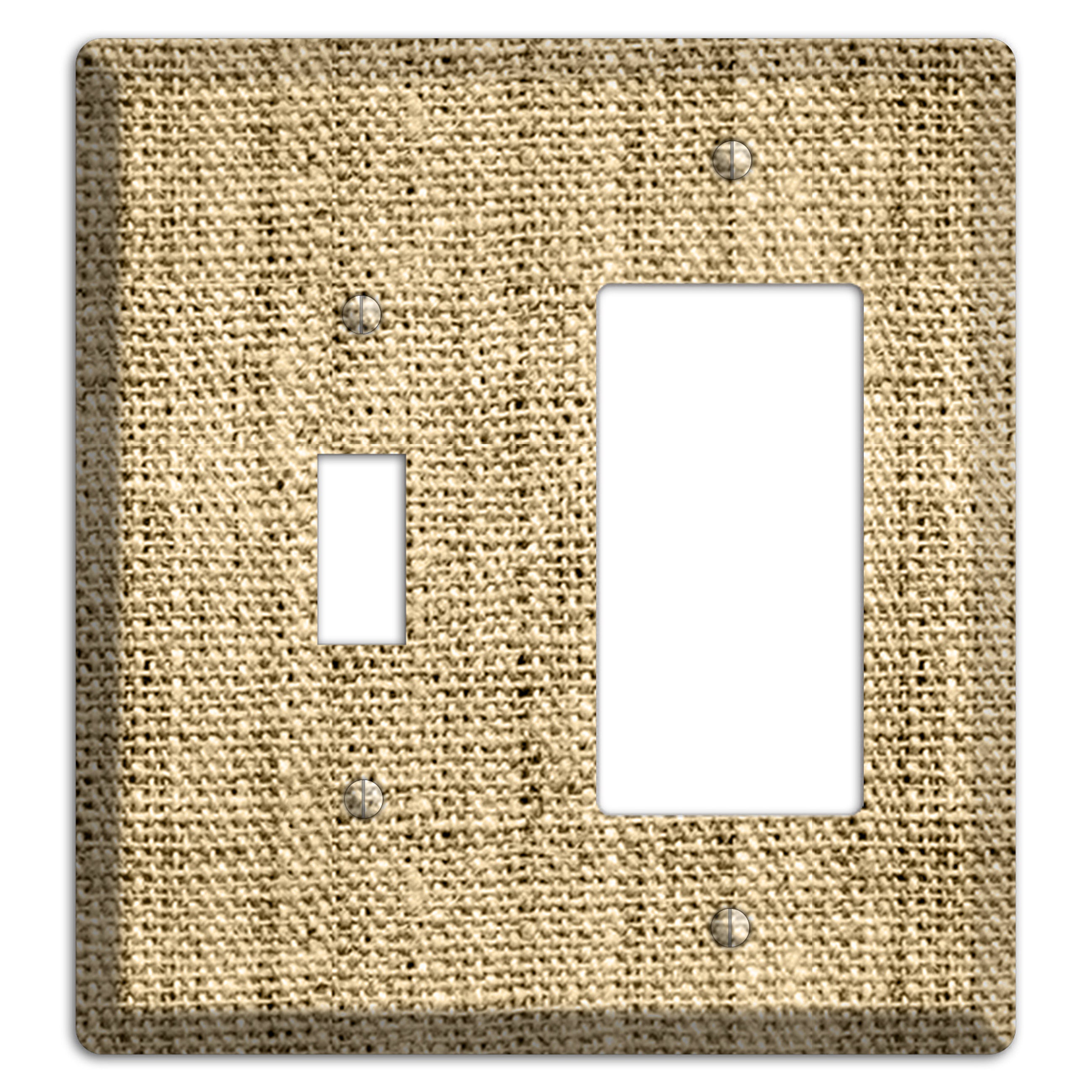 Indian Khaki Burlap Toggle / Rocker Wallplate