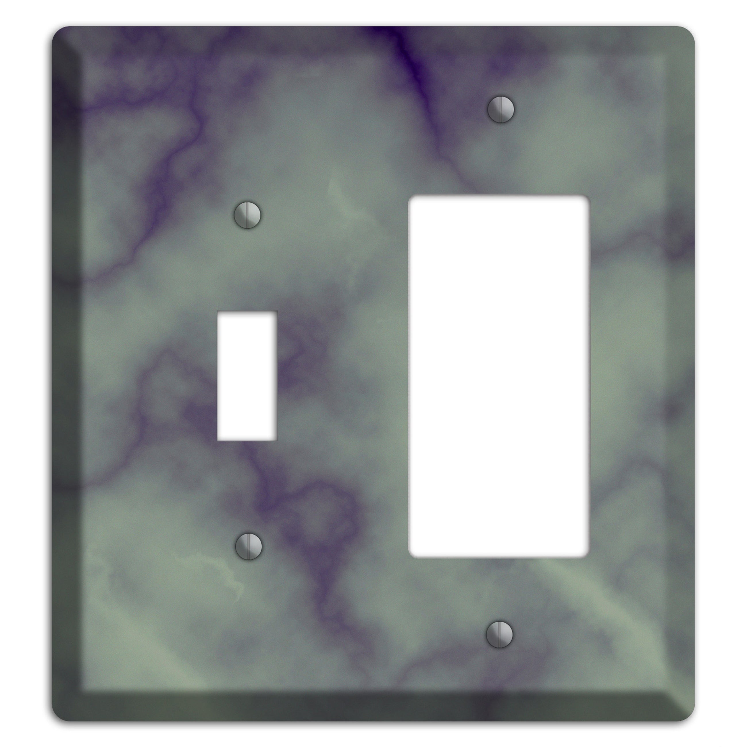 Mid Gray Marble Toggle / Rocker Wallplate