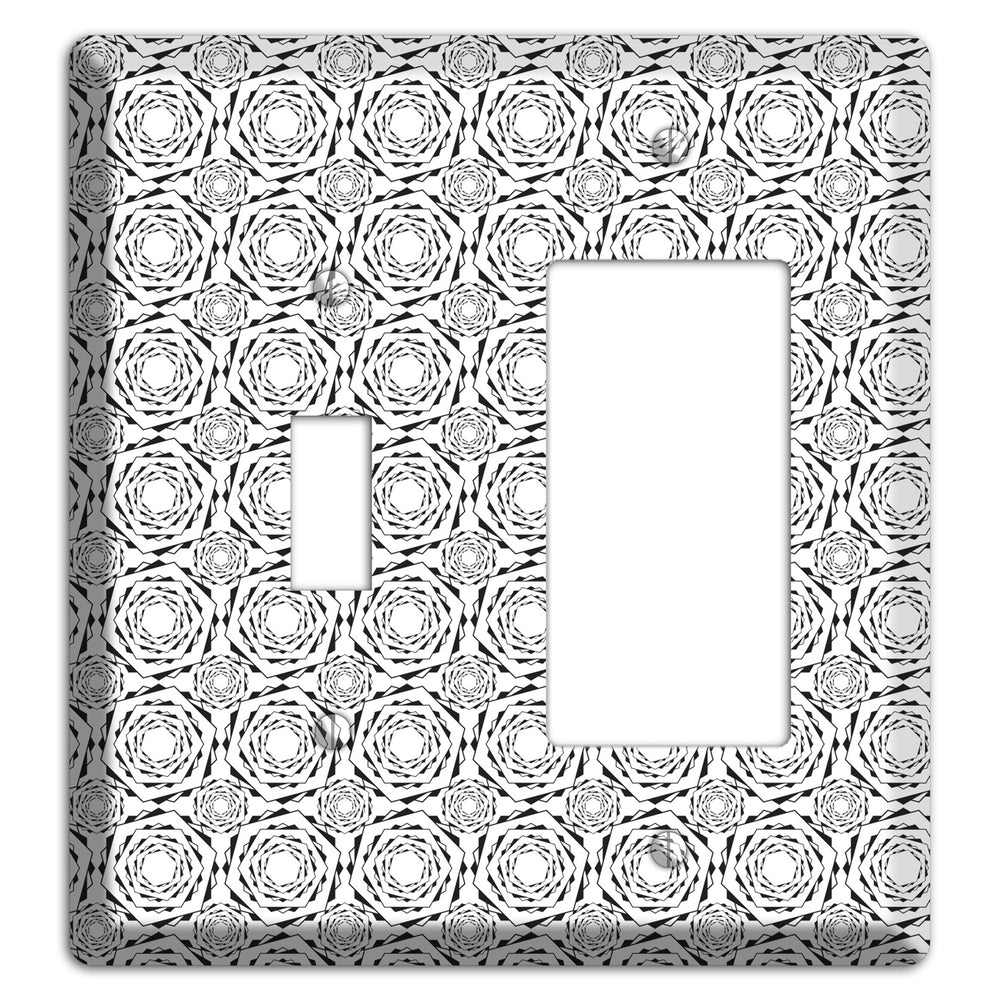 Overlay Hexagon Rotation Repeat 2 Toggle / Rocker Wallplate