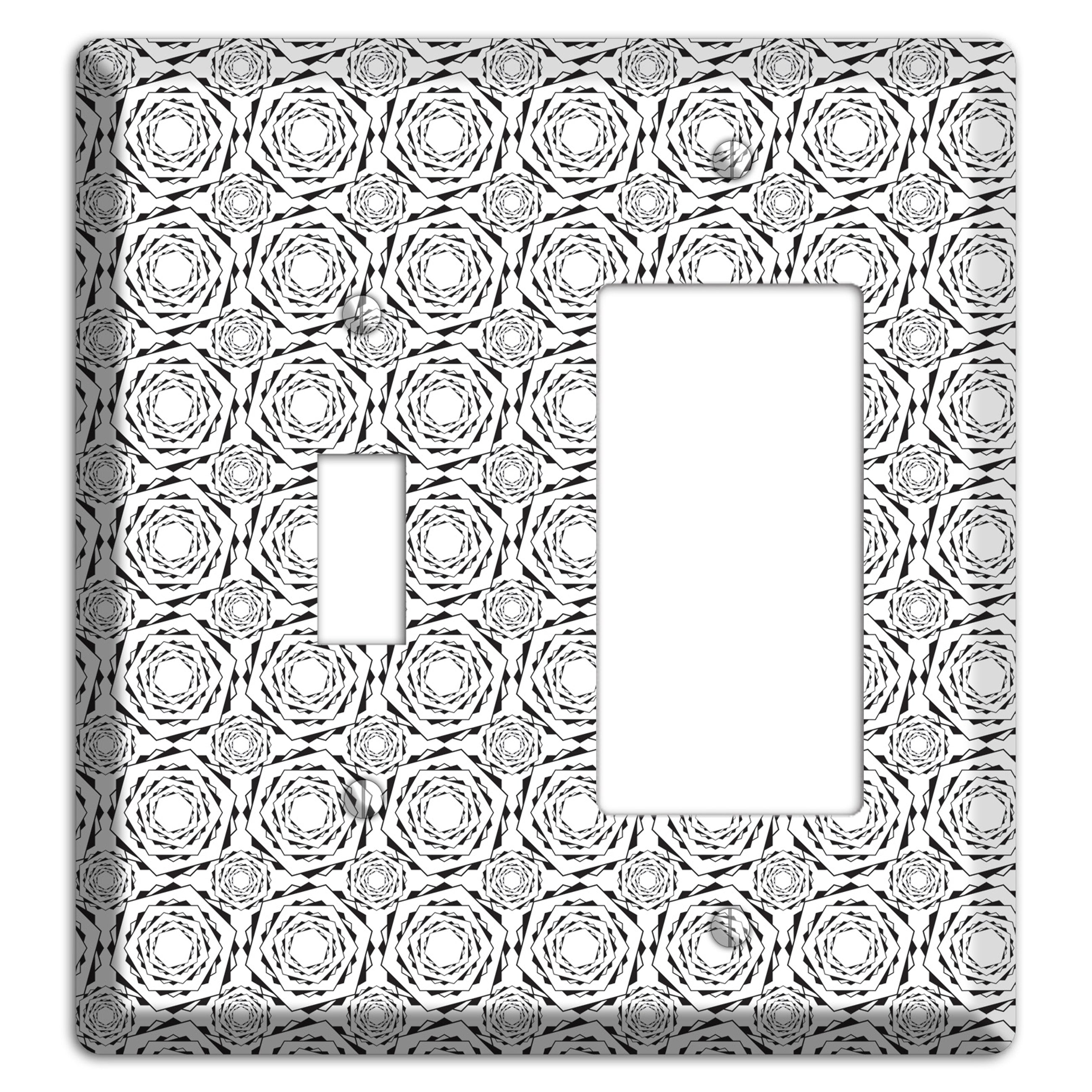 Overlay Hexagon Rotation Repeat 2 Toggle / Rocker Wallplate