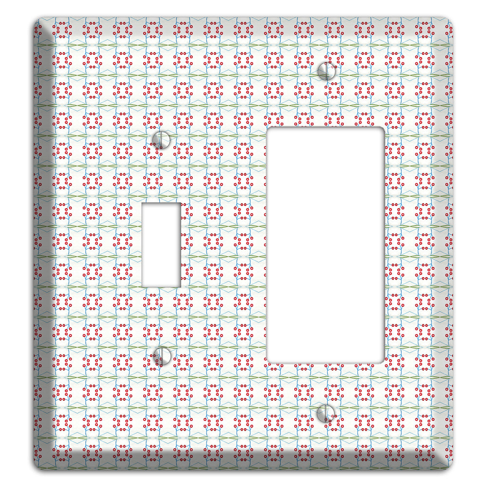White with Red and Green Tapestry Toggle / Rocker Wallplate