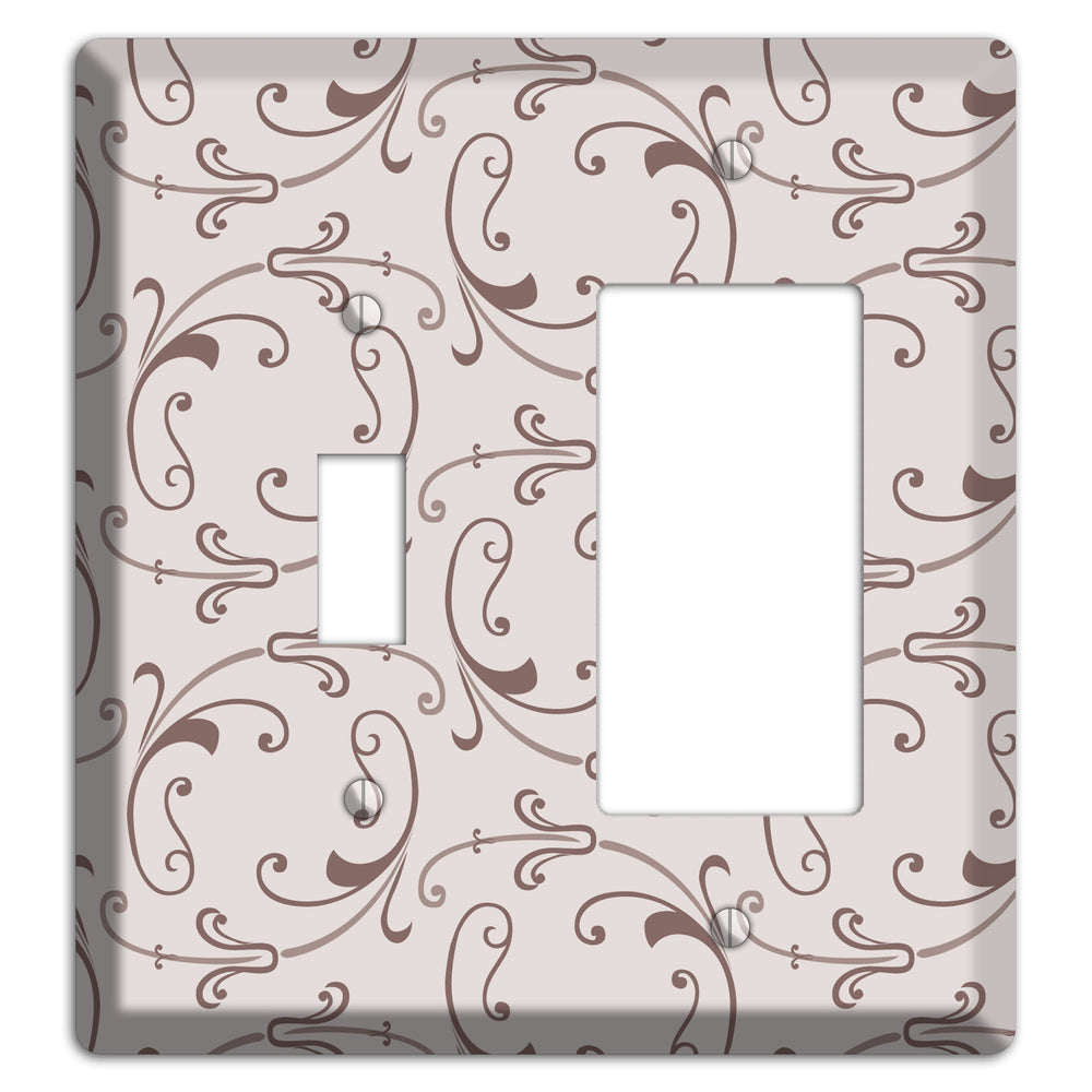Mauve Victorian Sprig Toggle / Rocker Wallplate