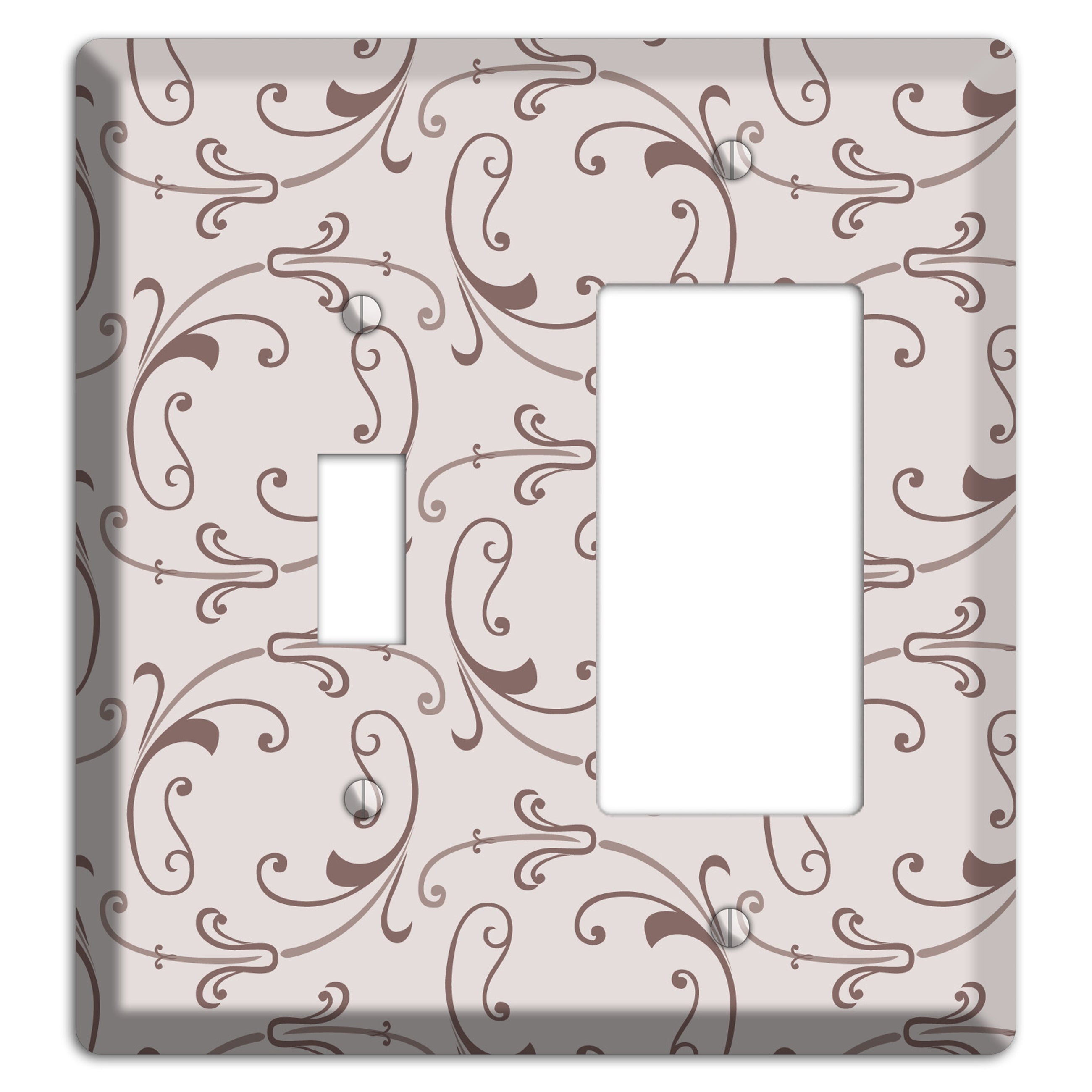 Mauve Victorian Sprig Toggle / Rocker Wallplate