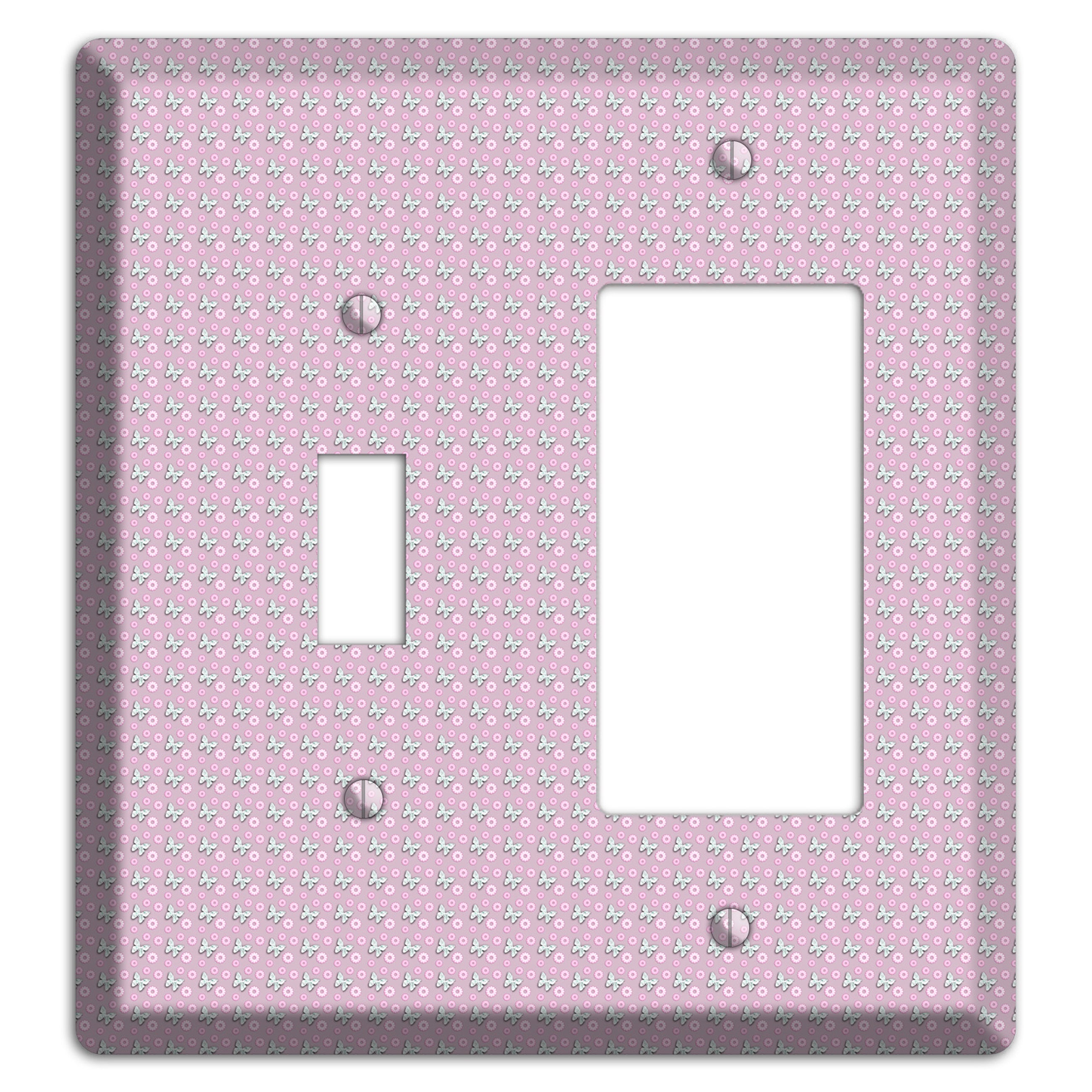 Pink with Butterflies Toggle / Rocker Wallplate