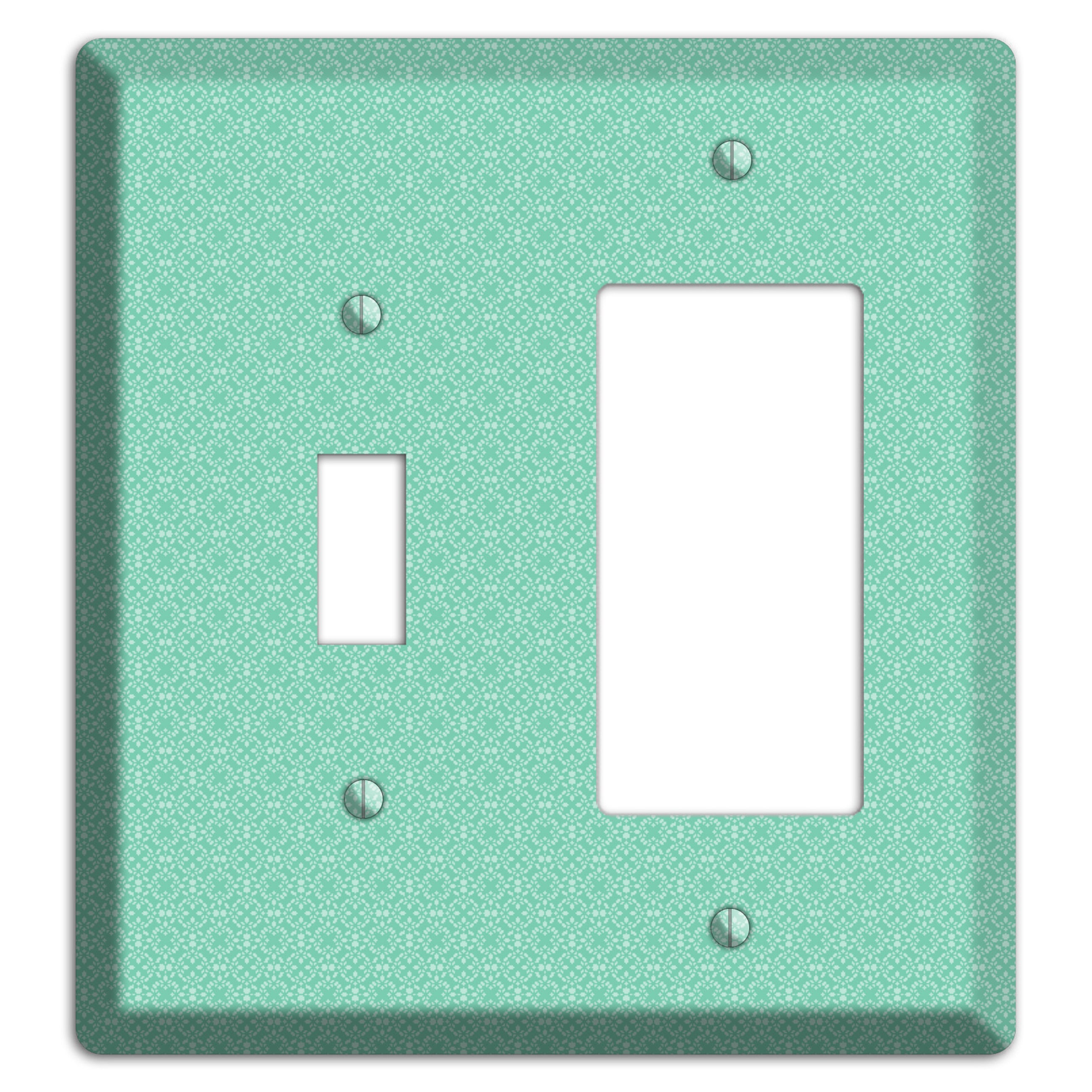 Aqua Calico Cartouche Toggle / Rocker Wallplate
