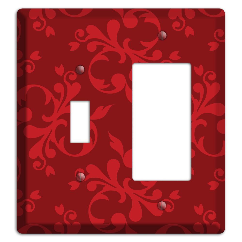 Red Victorian Toile Toggle / Rocker Wallplate