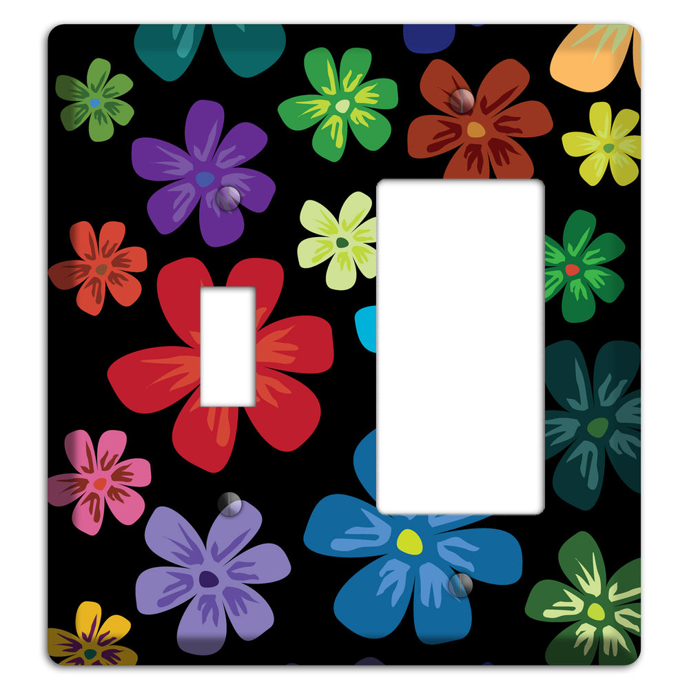 Green Flowers Toggle / Rocker Wallplate