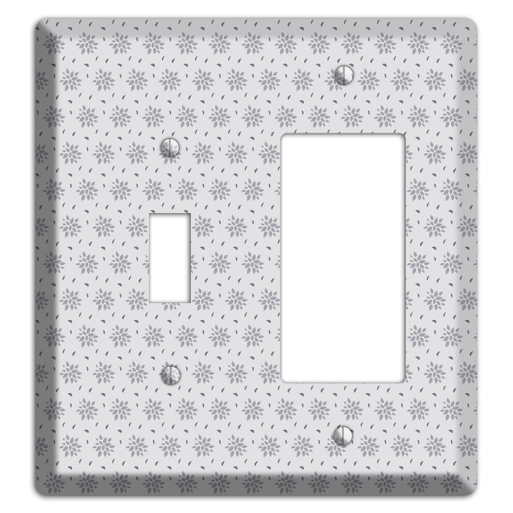 Multi Grey Calico Toggle / Rocker Wallplate