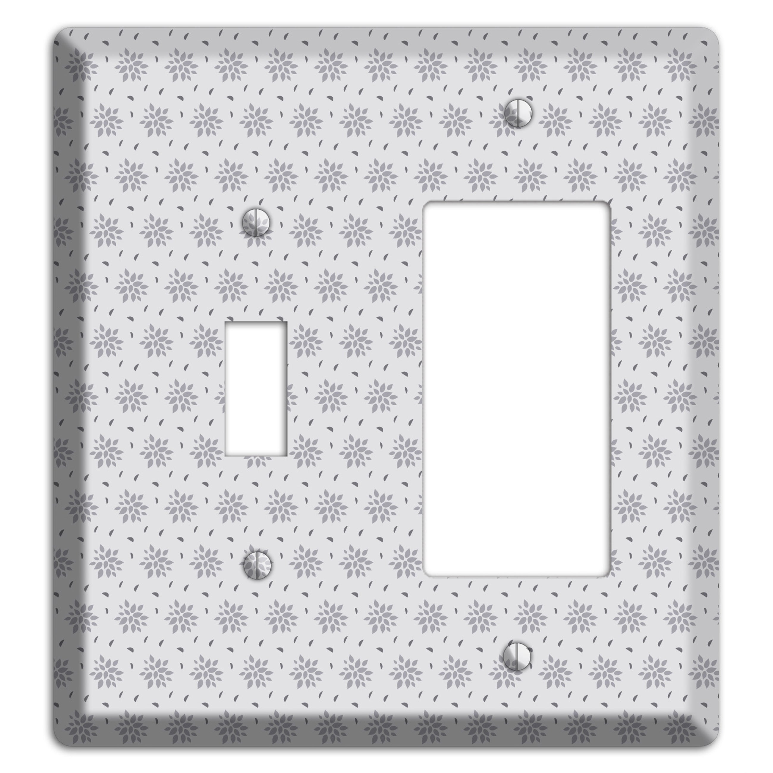 Multi Grey Calico Toggle / Rocker Wallplate
