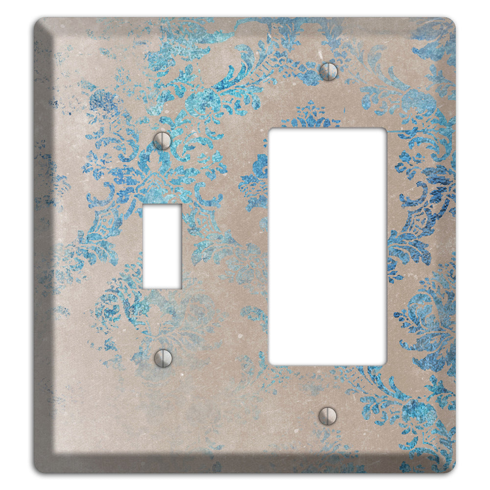 Pewter Whimsical Damask Toggle / Rocker Wallplate