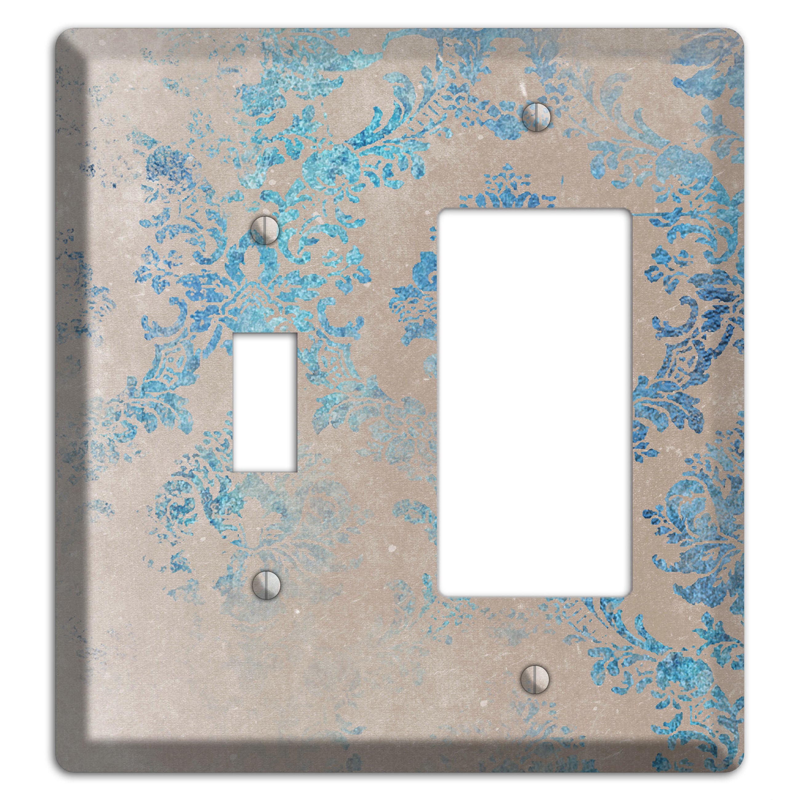 Pewter Whimsical Damask Toggle / Rocker Wallplate
