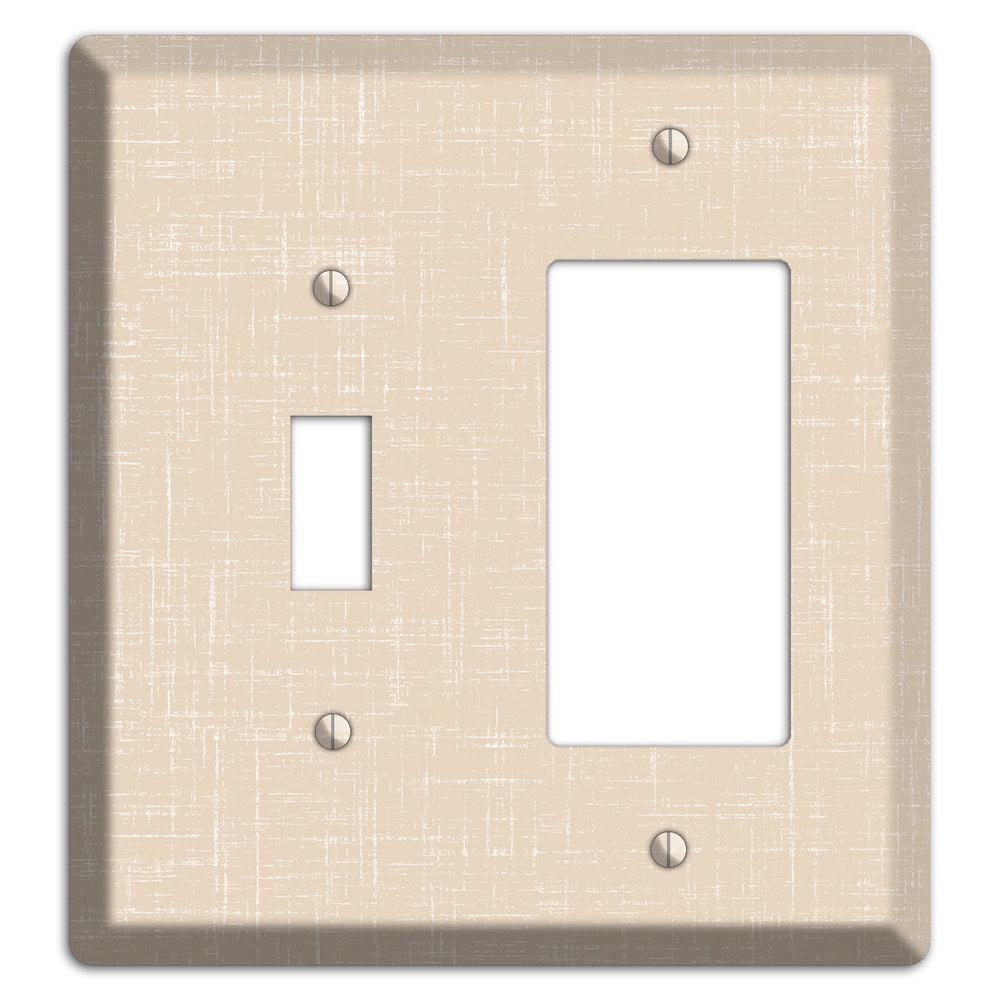 Double Spanish White Neutral Texture Toggle / Rocker Wallplate