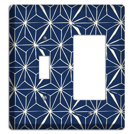 Navy Geometric Tile Toggle / Rocker Wallplate