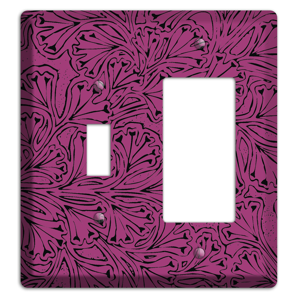 Deco Plum Interlocking Floral Toggle / Rocker Wallplate