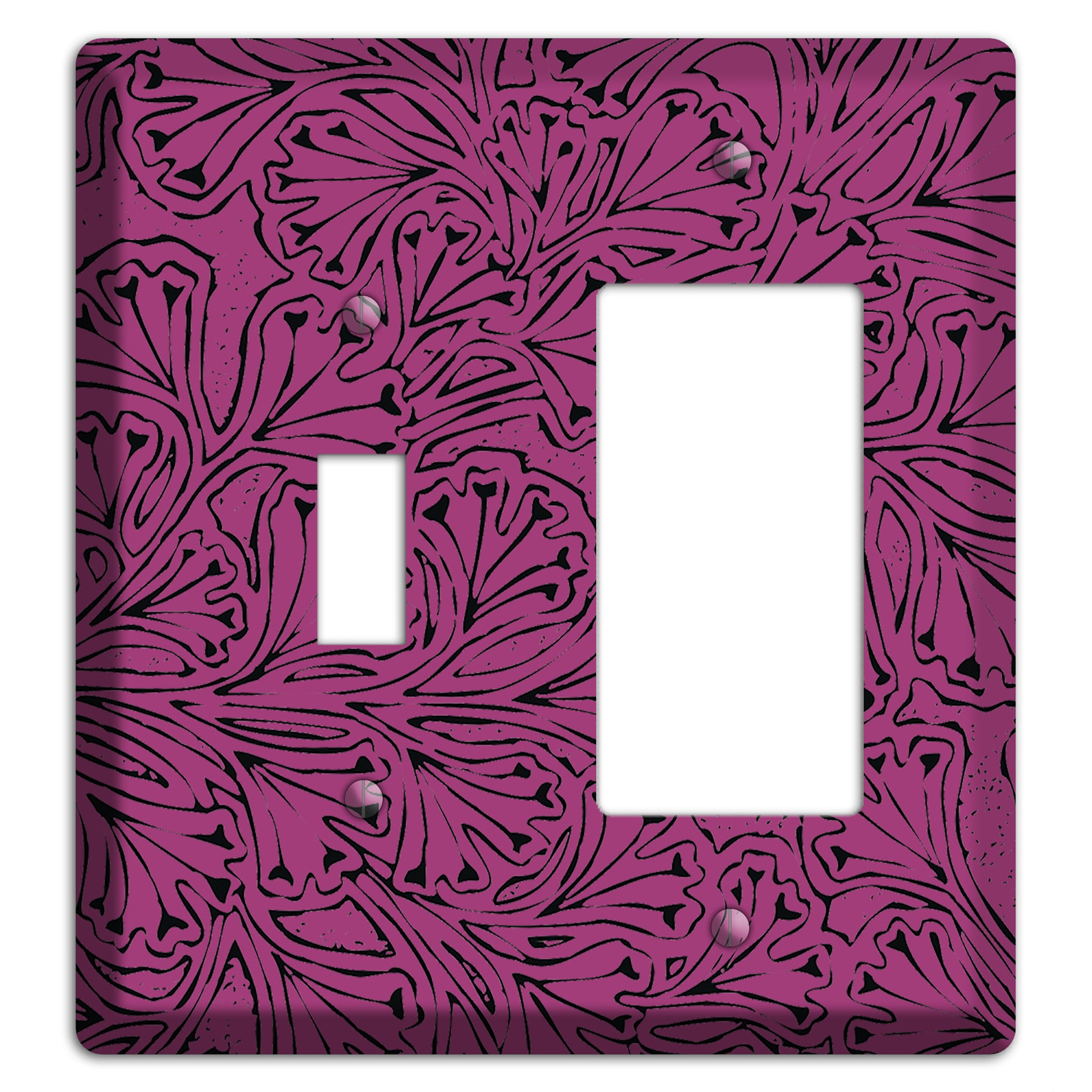 Deco Plum Interlocking Floral Toggle / Rocker Wallplate