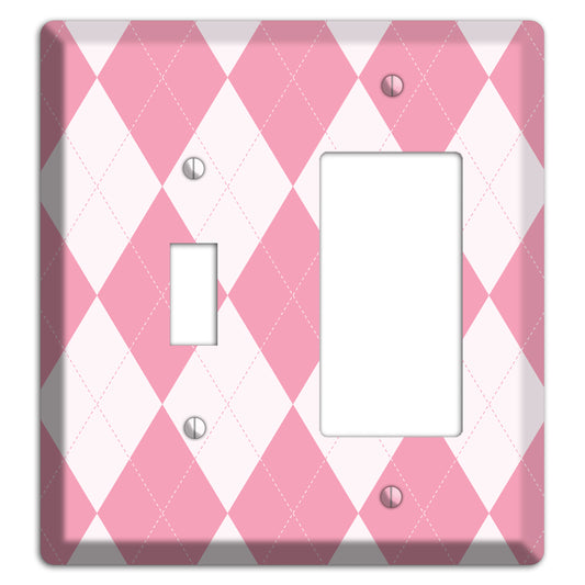 Pink Argyle Toggle / Rocker Wallplate