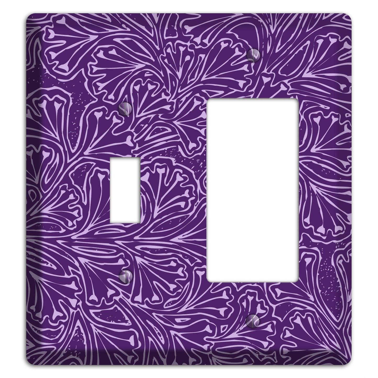 Deco Purple Interlocking Floral Toggle / Rocker Wallplate