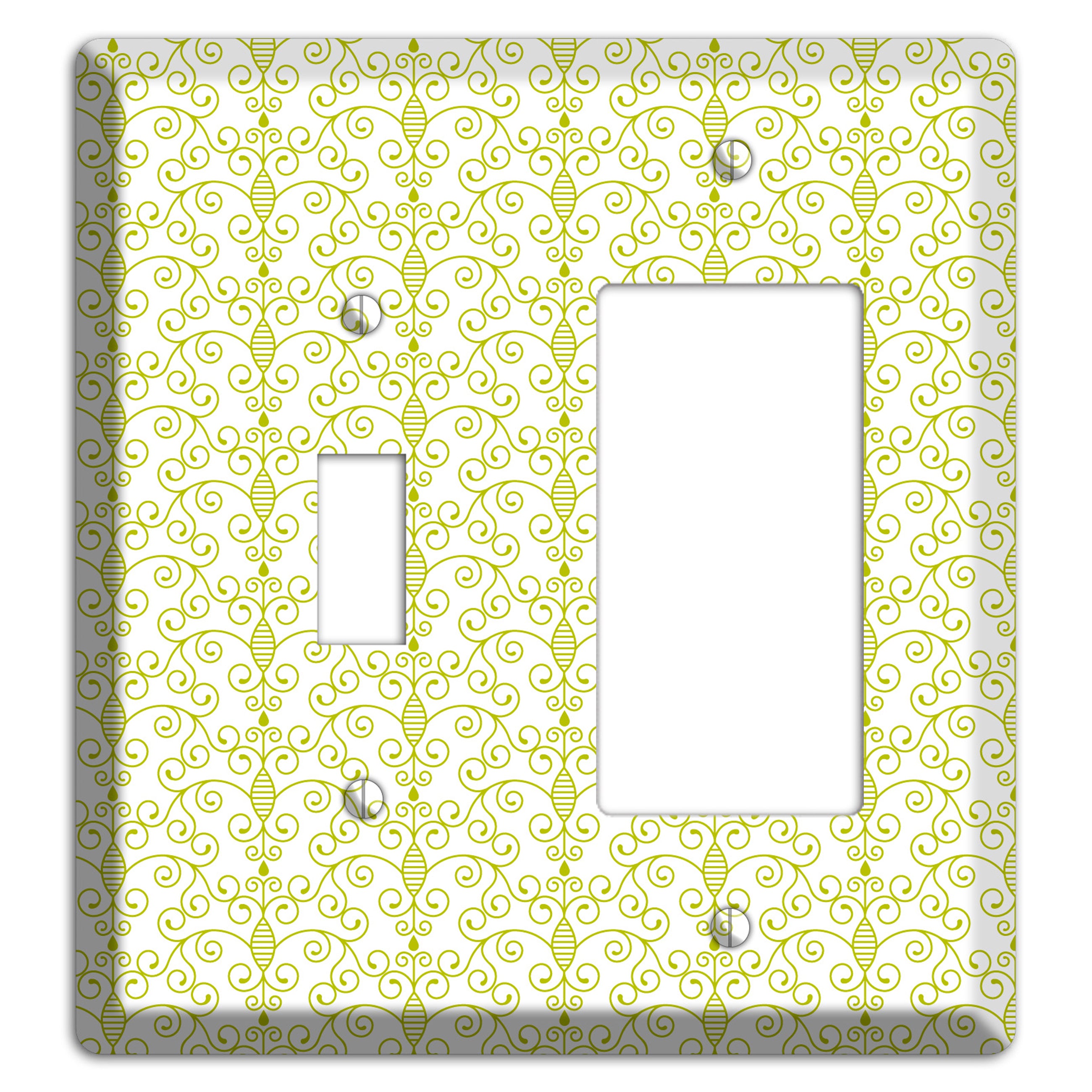 Olive Toile Half Drop Toggle / Rocker Wallplate