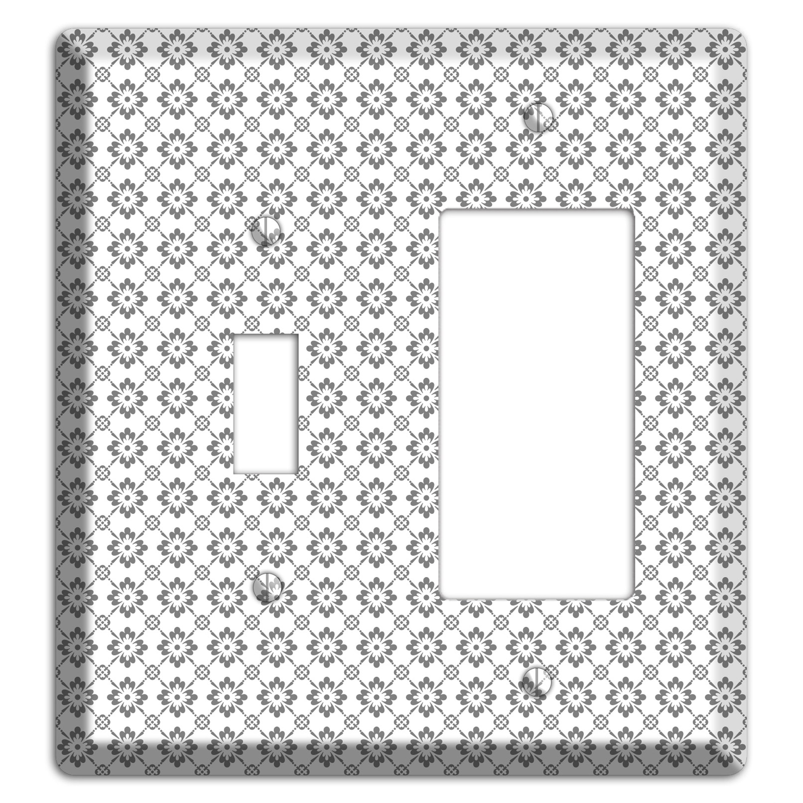 White with Grey Foulard Toggle / Rocker Wallplate