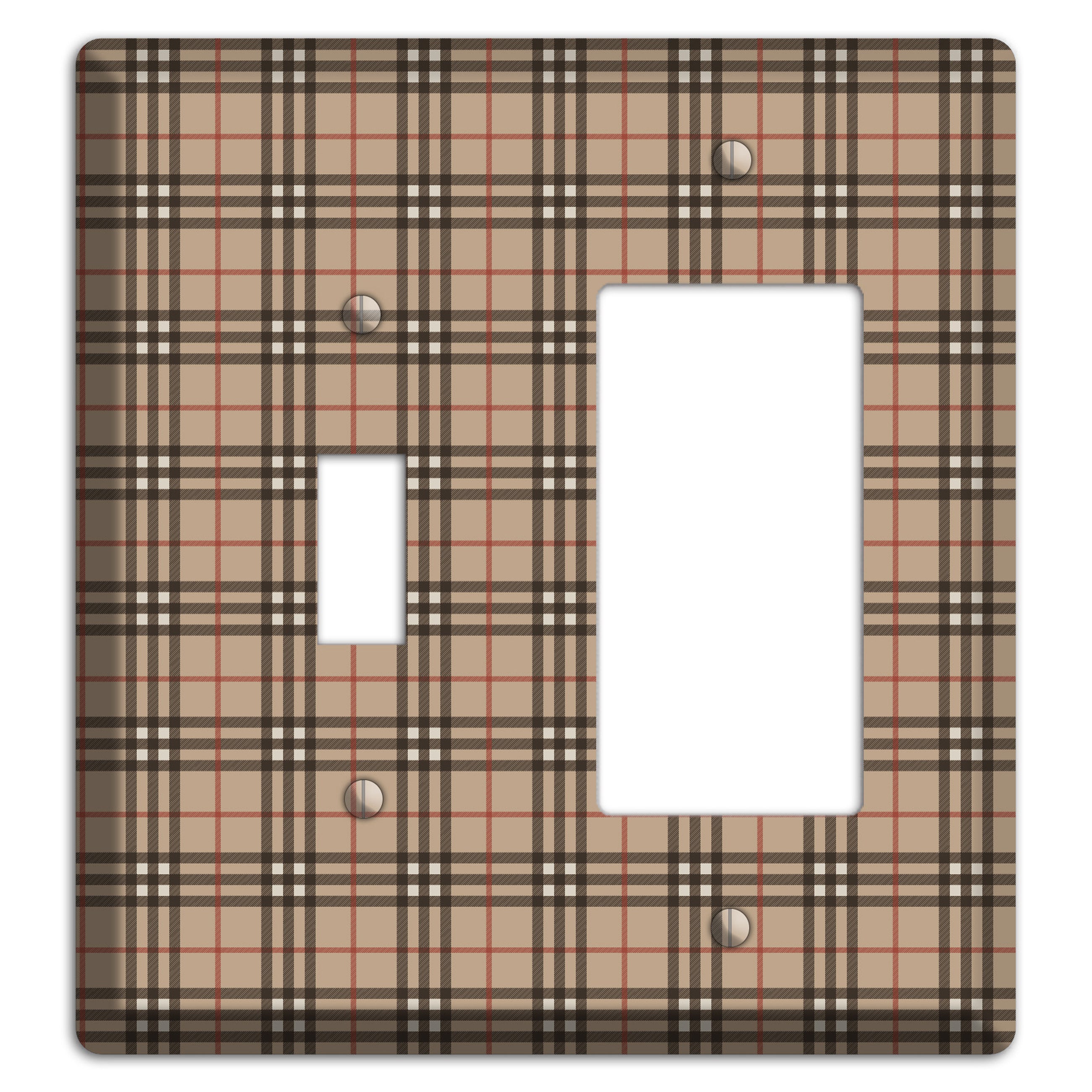 London Plaid Toggle / Rocker Wallplate