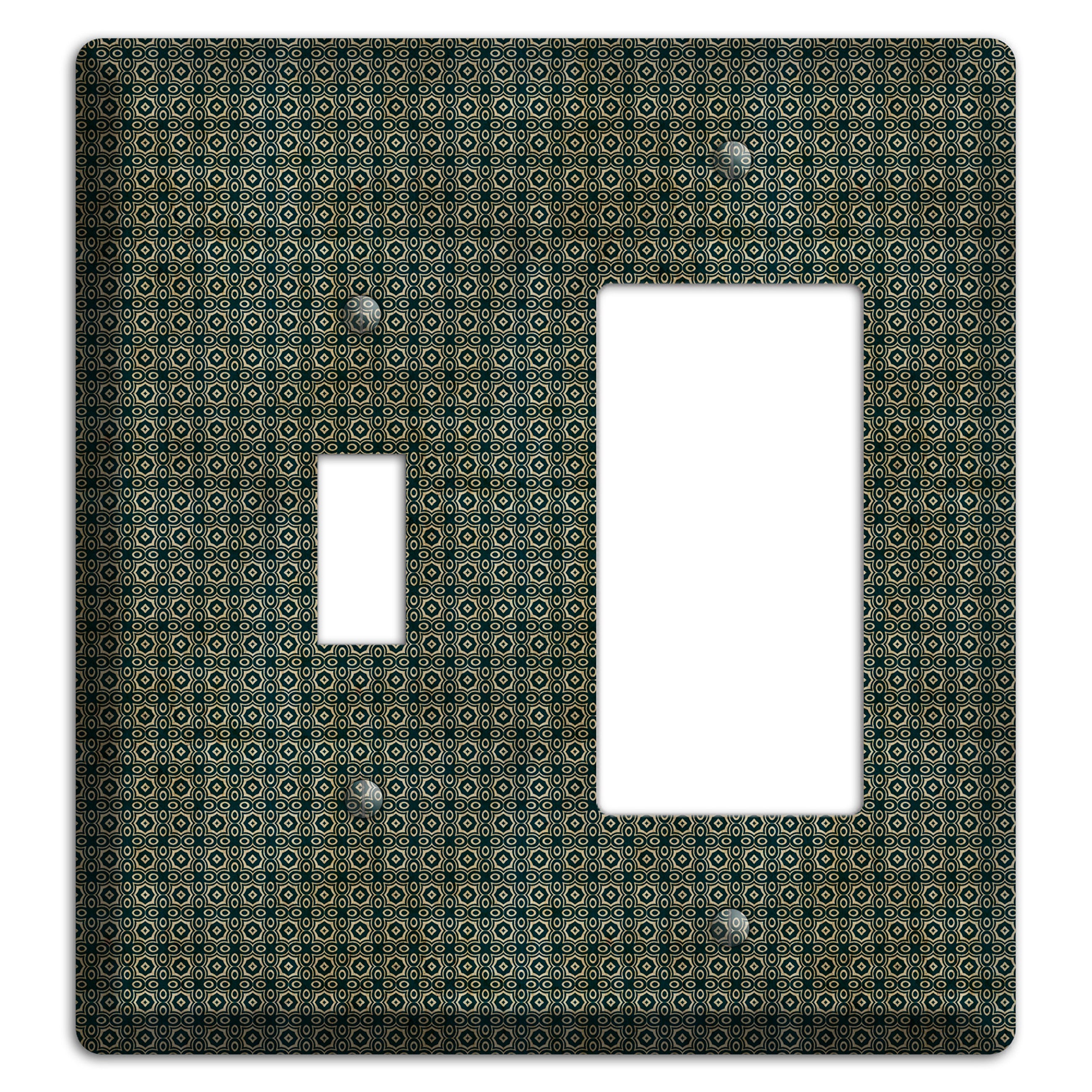 Dark Green Grunge Tiny Tiled Tapestry Toggle / Rocker Wallplate