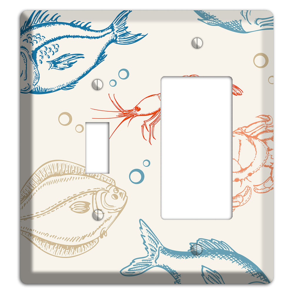 Mixed Sea Life Style 1 Toggle / Rocker Wallplate