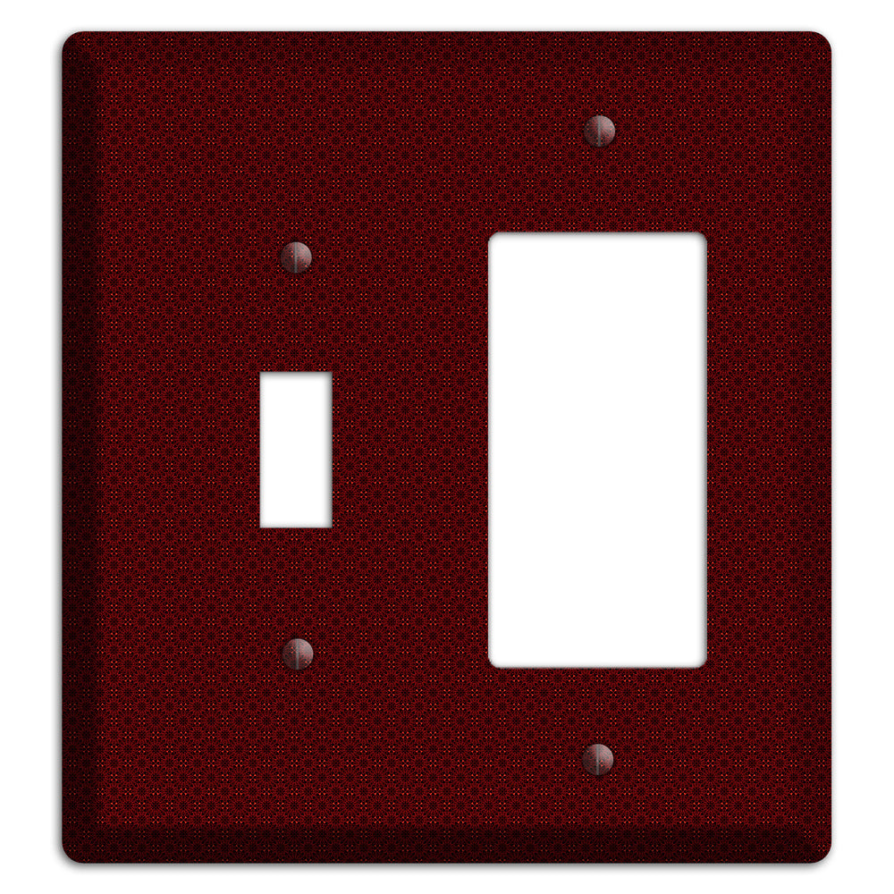 Maroon Tiny Checkered Foulard Toggle / Rocker Wallplate
