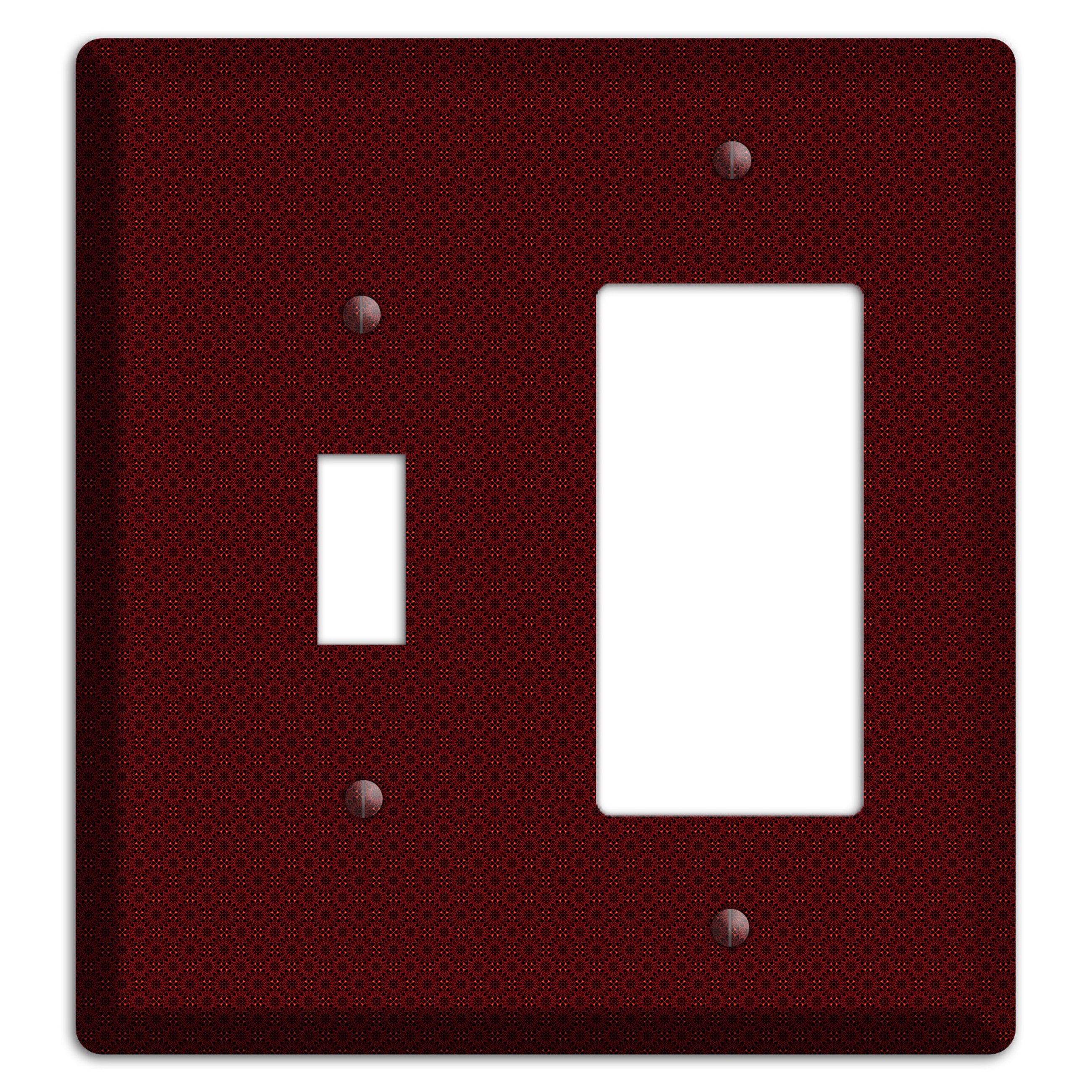 Maroon Tiny Checkered Foulard Toggle / Rocker Wallplate