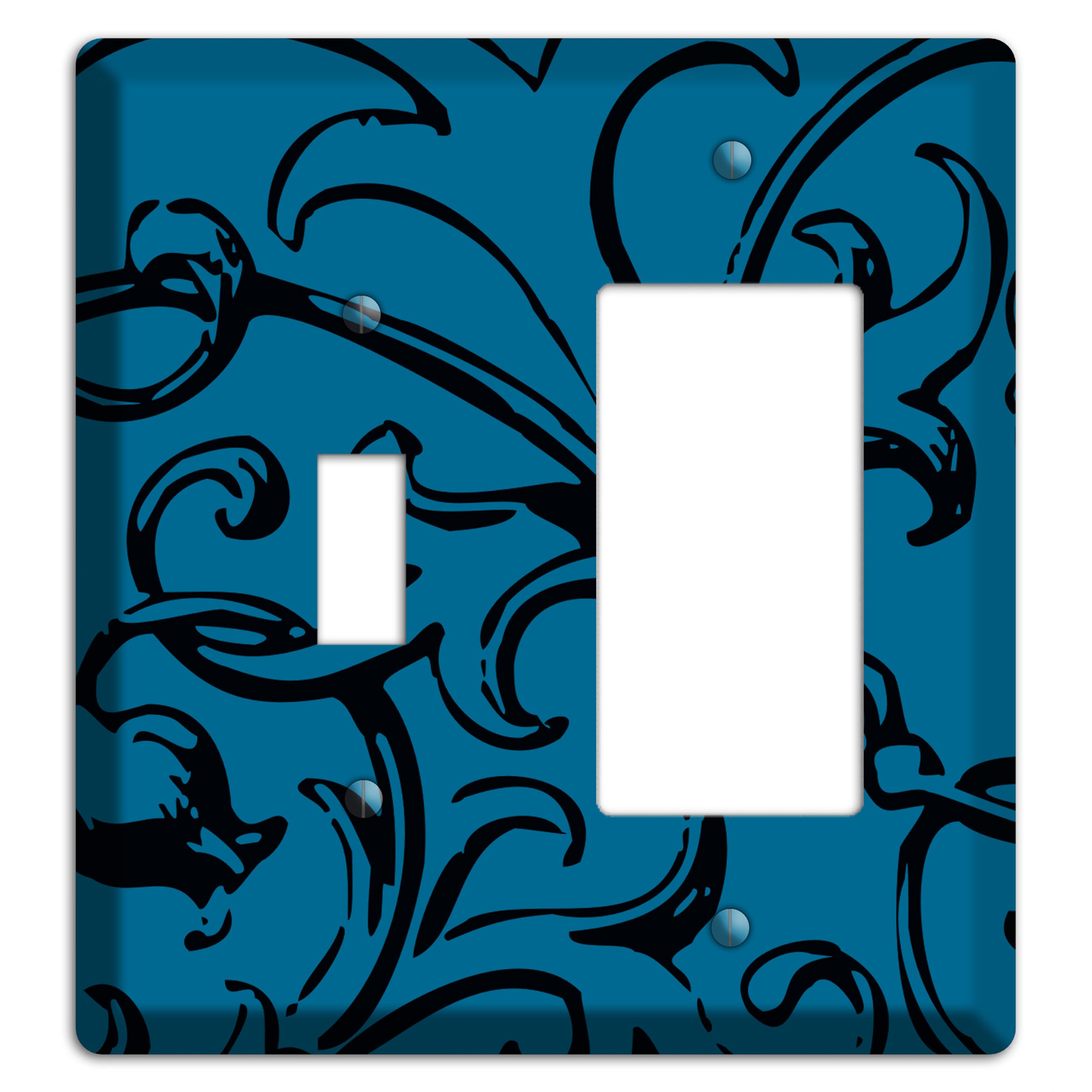 Victorian Blue Toggle / Rocker Wallplate