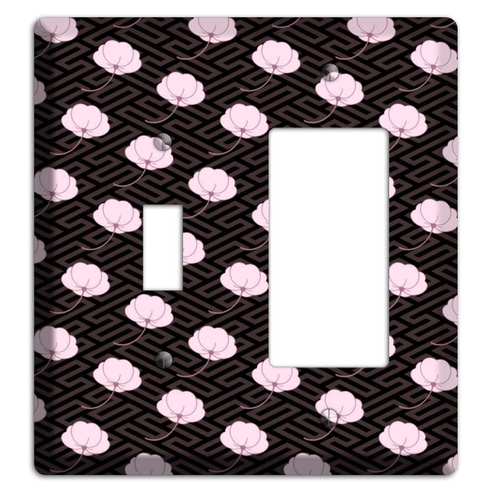Small Asian Blossoms with Pattern Toggle / Rocker Wallplate