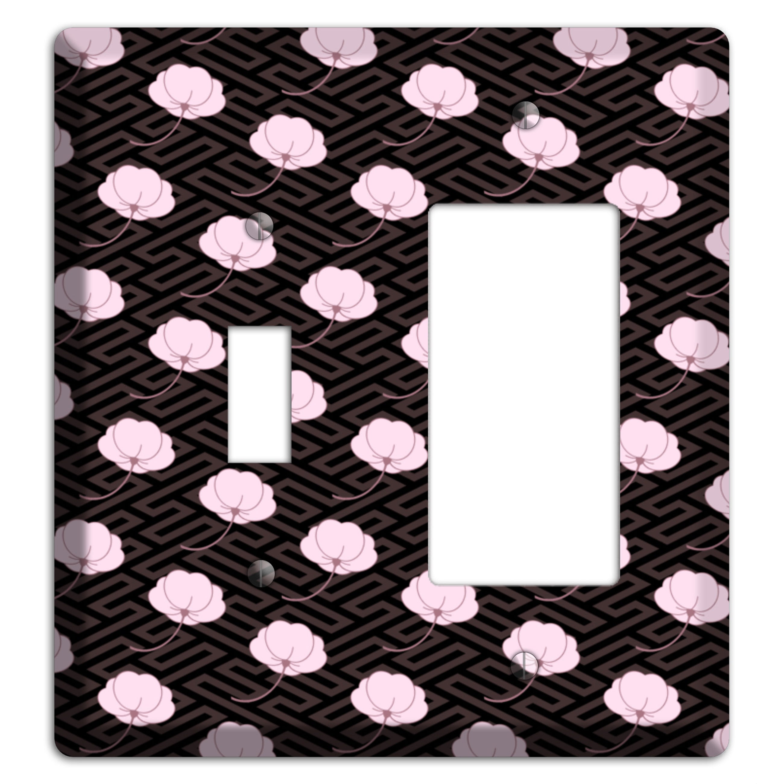Small Asian Blossoms with Pattern Toggle / Rocker Wallplate